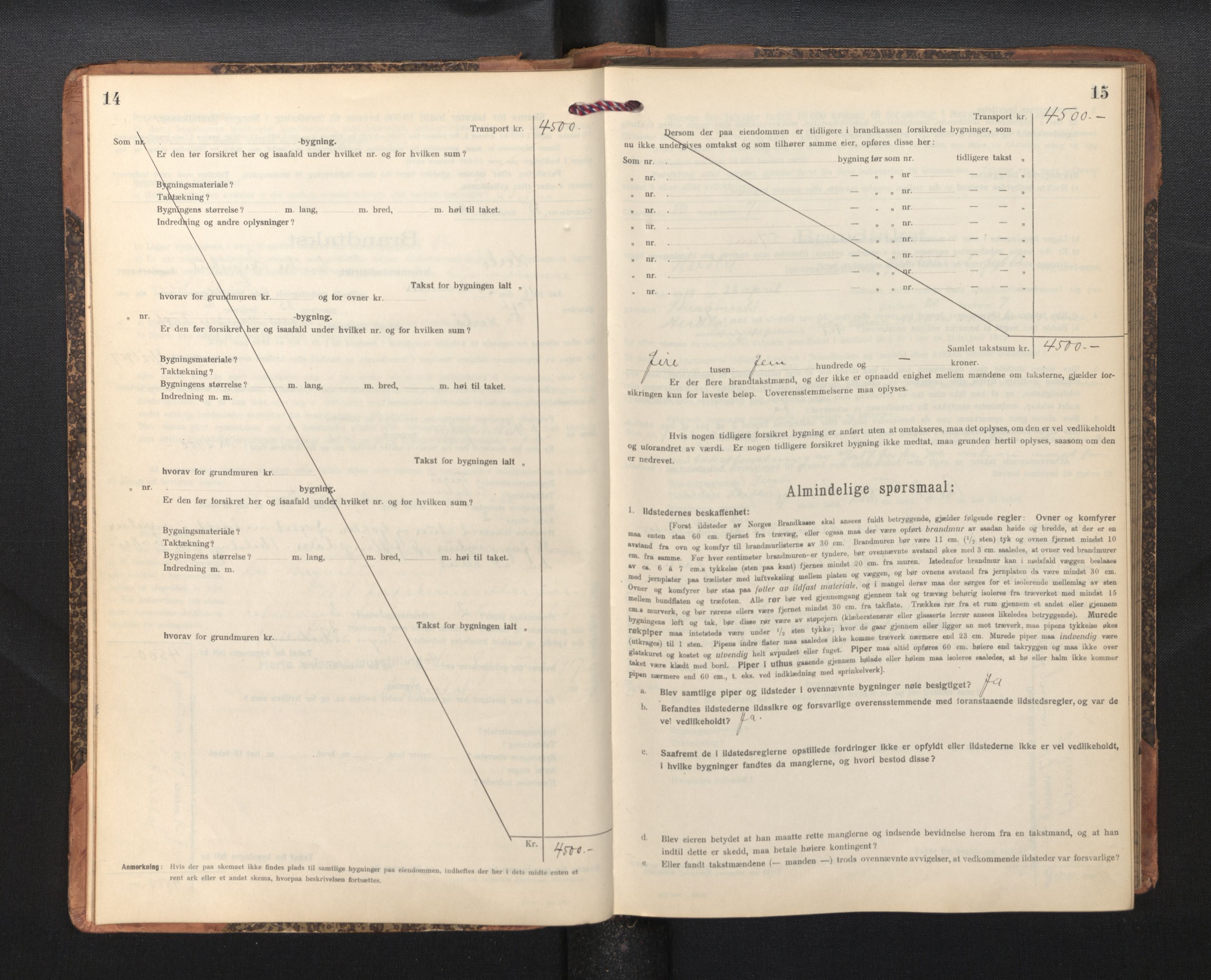 Lensmannen i Herdla, AV/SAB-A-32901/0012/L0004:  Branntakstprotokoll skjematakst, 1916-1954, p. 14-15