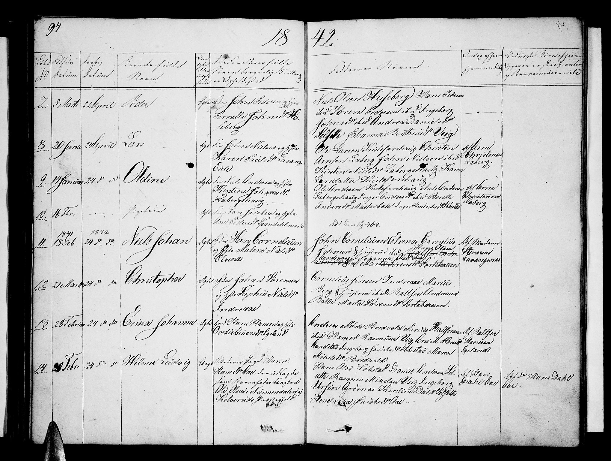 Ibestad sokneprestembete, AV/SATØ-S-0077/H/Ha/Hab/L0003klokker: Parish register (copy) no. 3, 1833-1852, p. 94