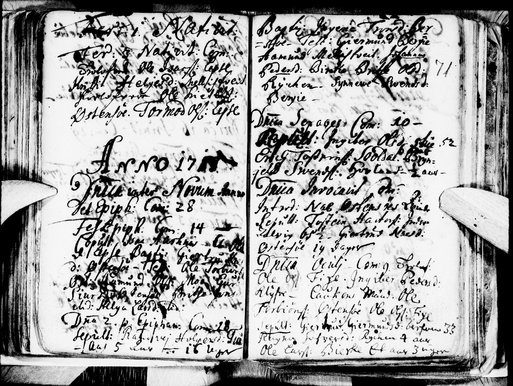 Kvam sokneprestembete, SAB/A-76201/H/Haa: Parish register (official) no. A 1, 1690-1741, p. 71