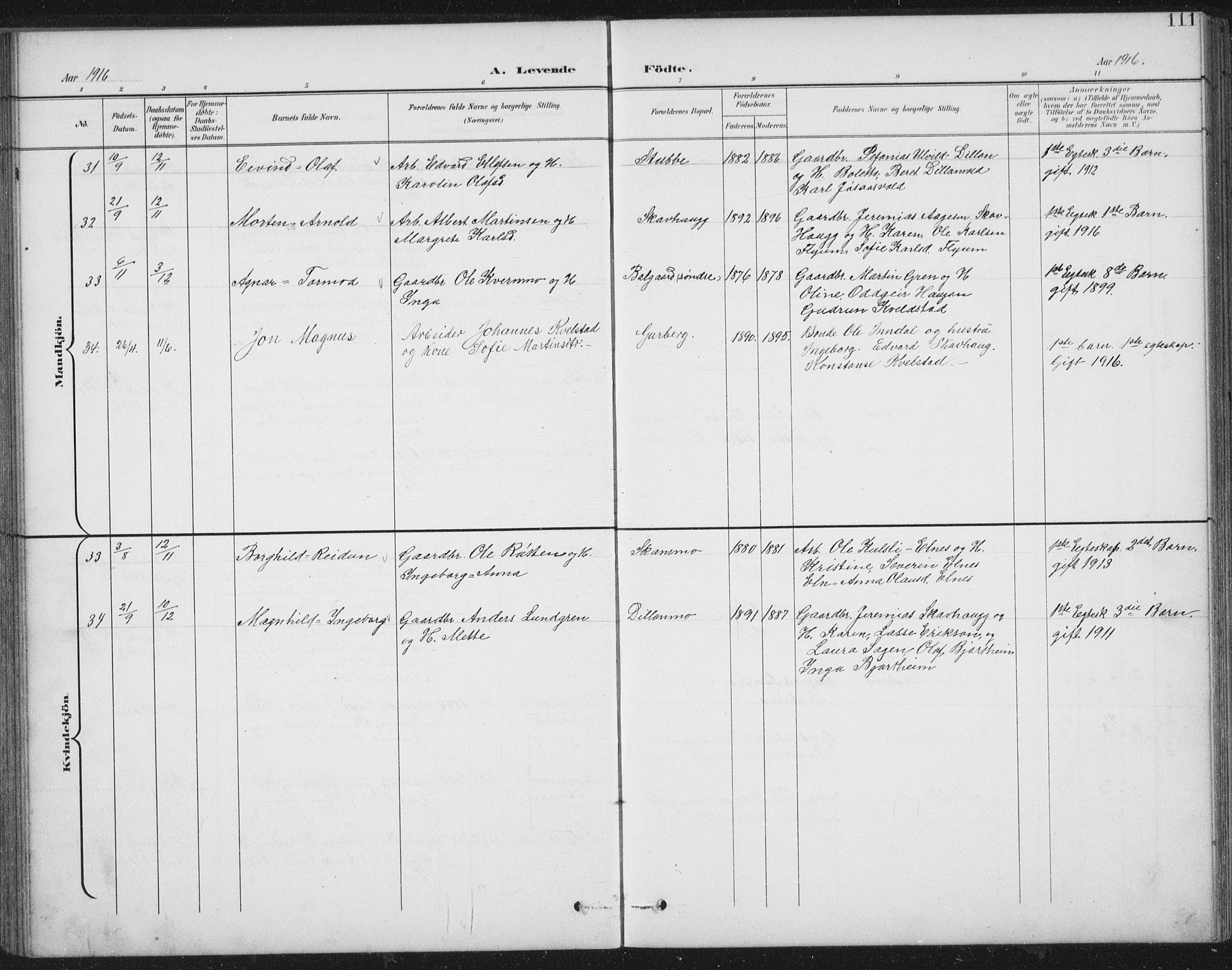 Ministerialprotokoller, klokkerbøker og fødselsregistre - Nord-Trøndelag, SAT/A-1458/724/L0269: Parish register (copy) no. 724C05, 1899-1920, p. 111