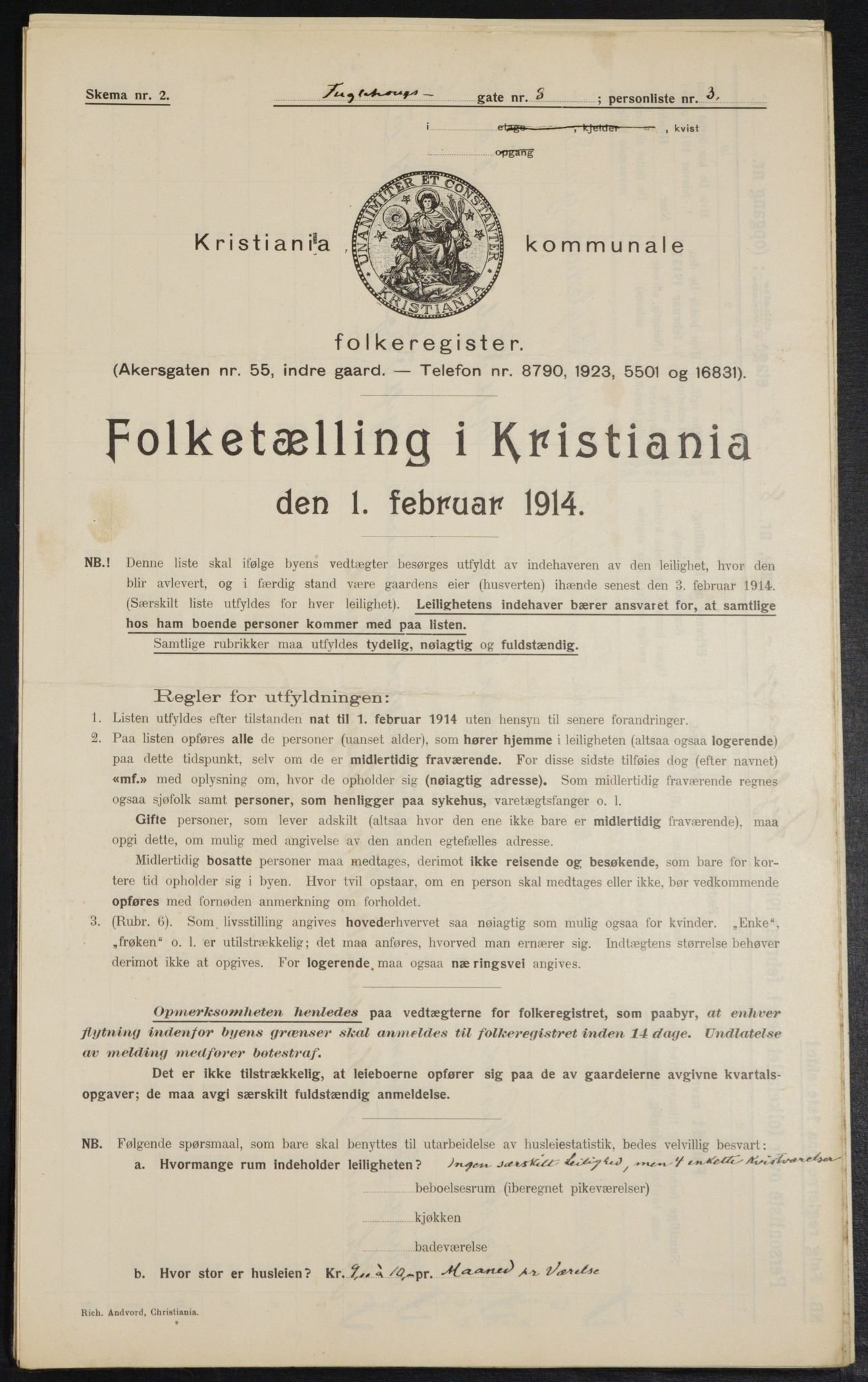 OBA, Municipal Census 1914 for Kristiania, 1914, p. 28567