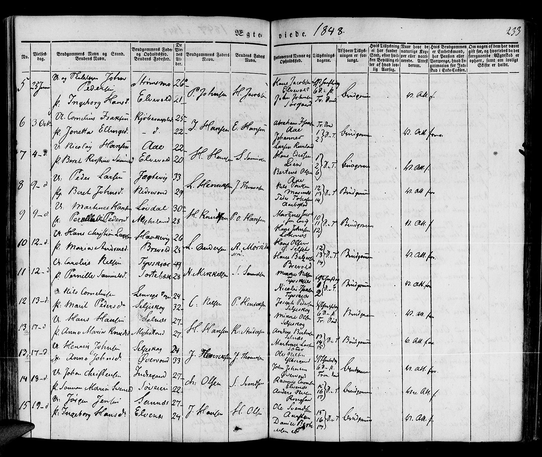 Ibestad sokneprestembete, SATØ/S-0077/H/Ha/Haa/L0006kirke: Parish register (official) no. 6, 1837-1850, p. 233