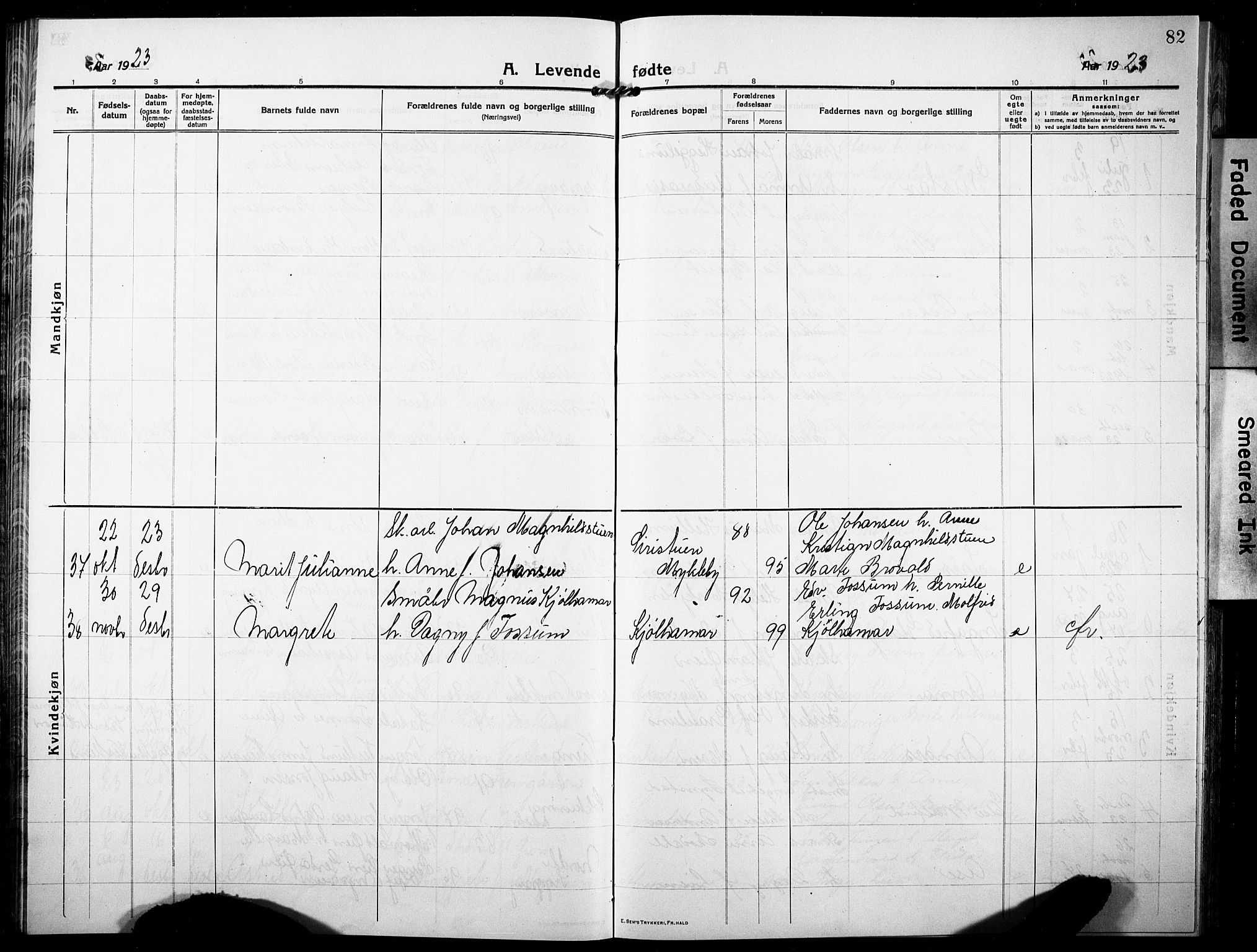 Stor-Elvdal prestekontor, SAH/PREST-052/H/Ha/Hab/L0005: Parish register (copy) no. 5, 1913-1932, p. 82