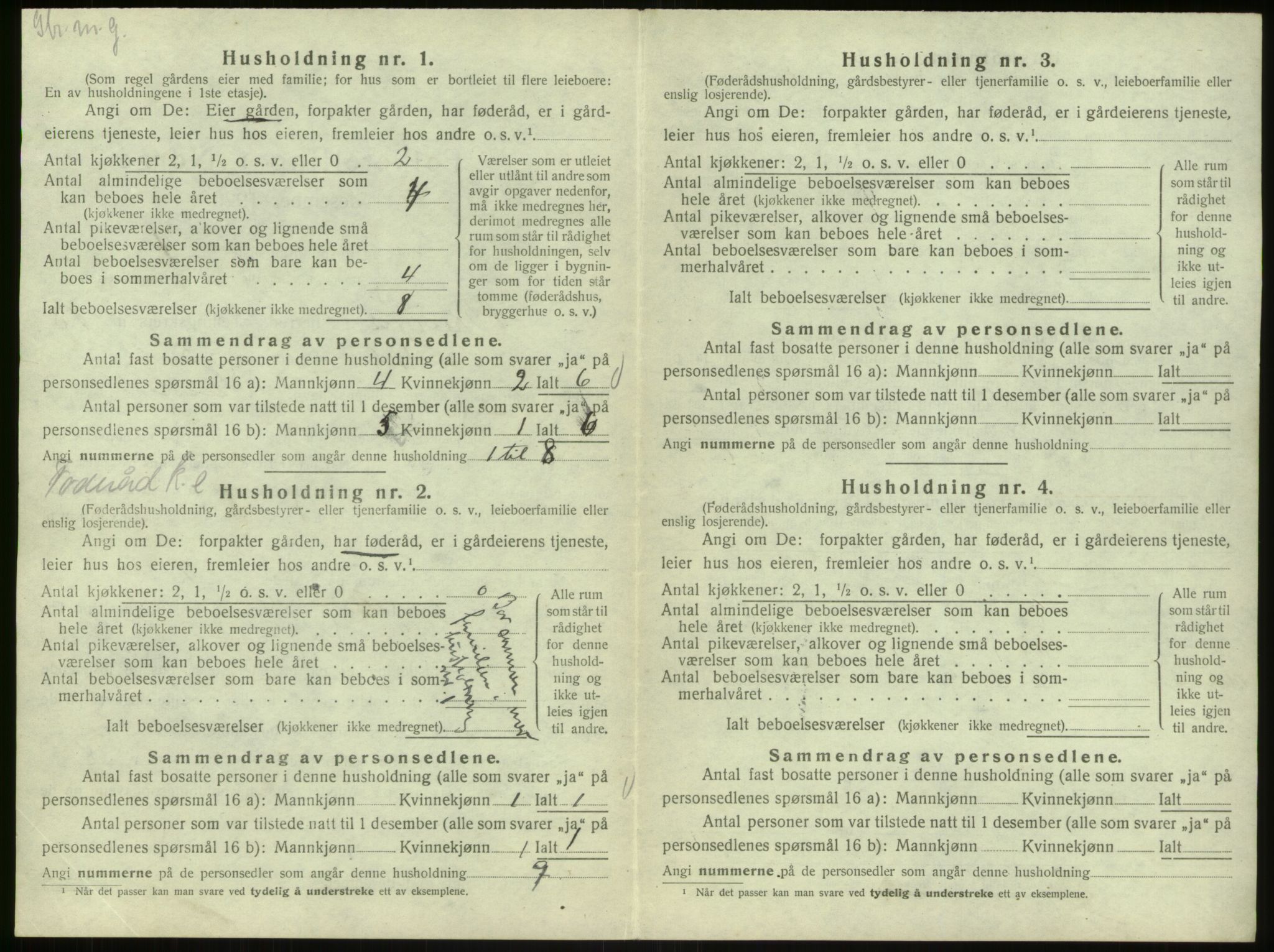 SAB, 1920 census for Bruvik, 1920, p. 896
