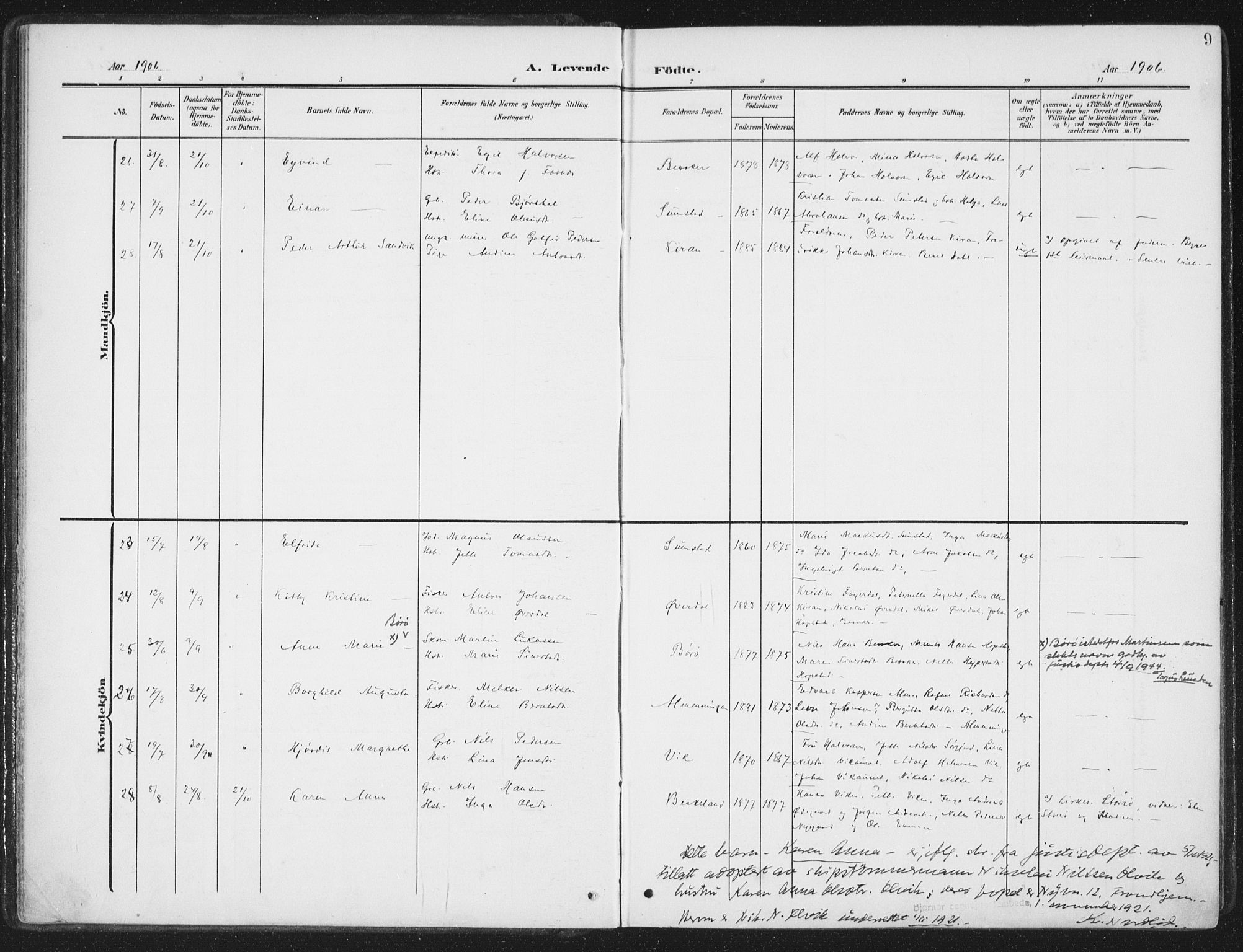 Ministerialprotokoller, klokkerbøker og fødselsregistre - Sør-Trøndelag, SAT/A-1456/657/L0709: Parish register (official) no. 657A10, 1905-1919, p. 9