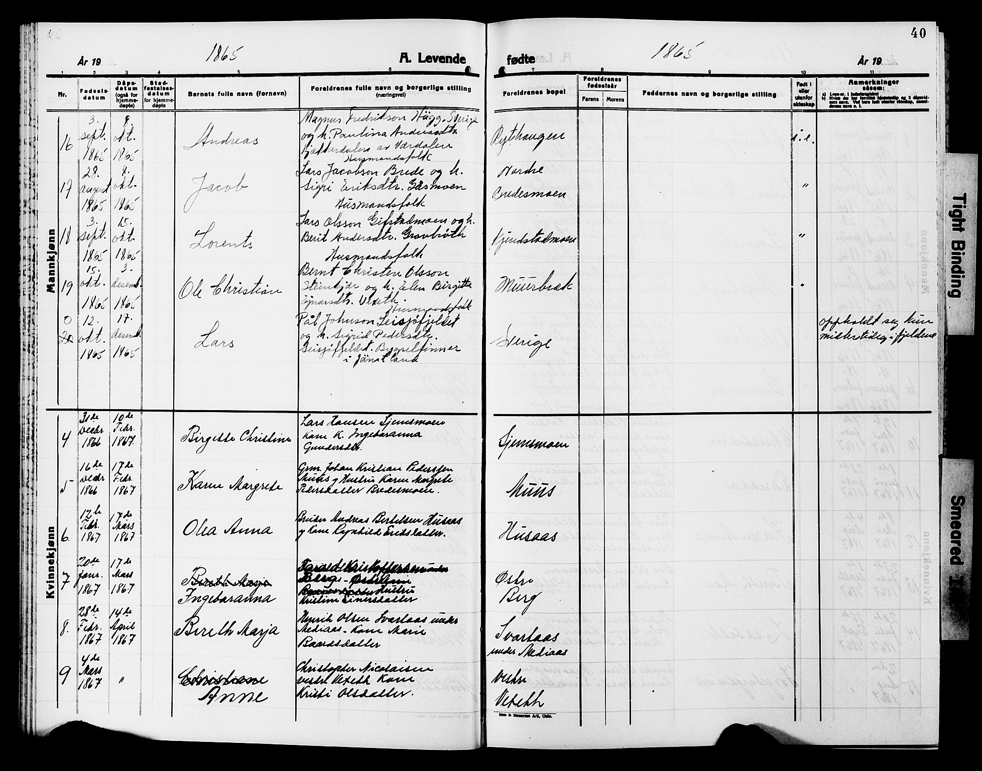 Ministerialprotokoller, klokkerbøker og fødselsregistre - Nord-Trøndelag, SAT/A-1458/749/L0485: Parish register (official) no. 749D01, 1857-1872, p. 40