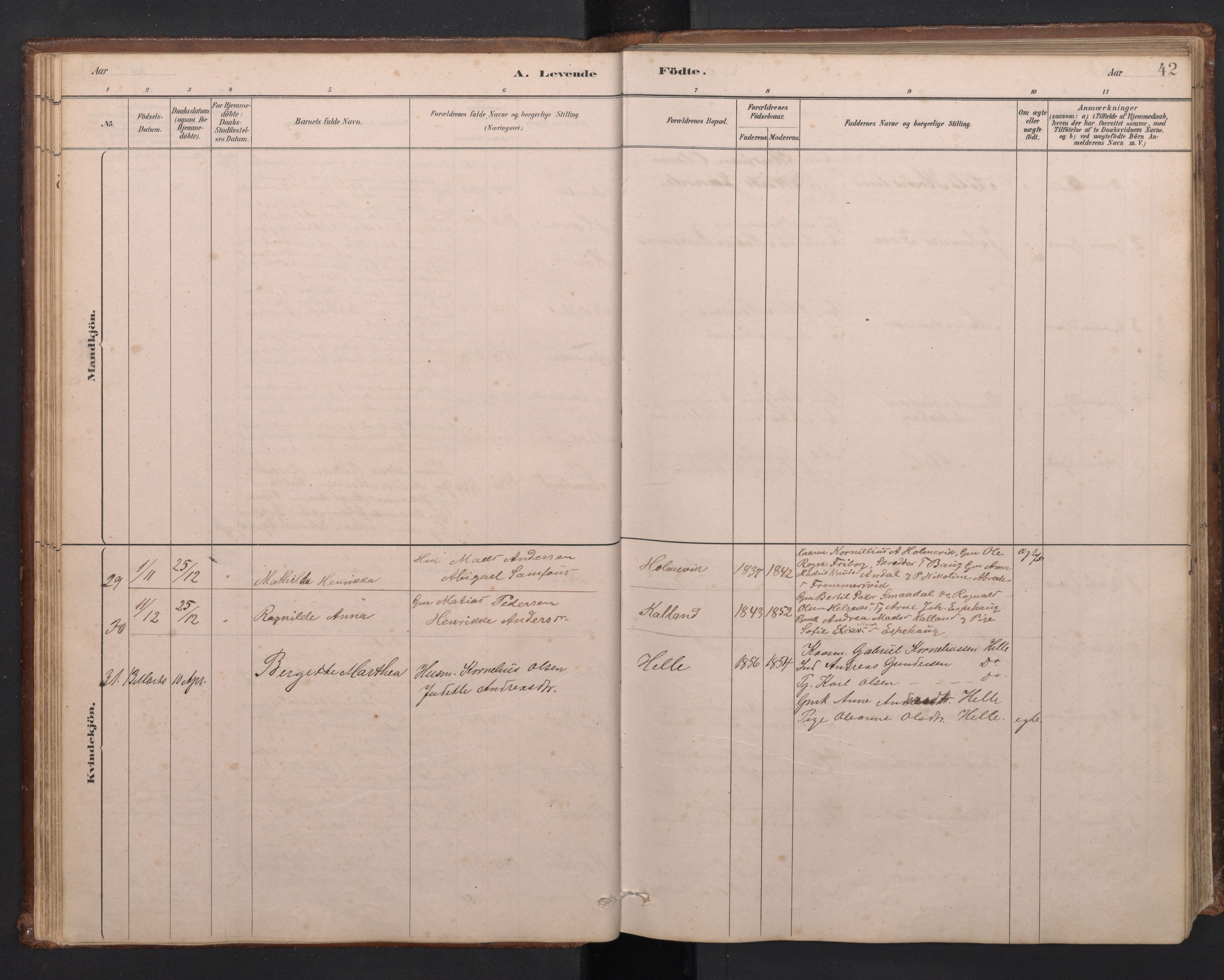 Førde sokneprestembete, SAB/A-79901/H/Hab/Habd/L0003: Parish register (copy) no. D 3, 1881-1897, p. 41b-42a