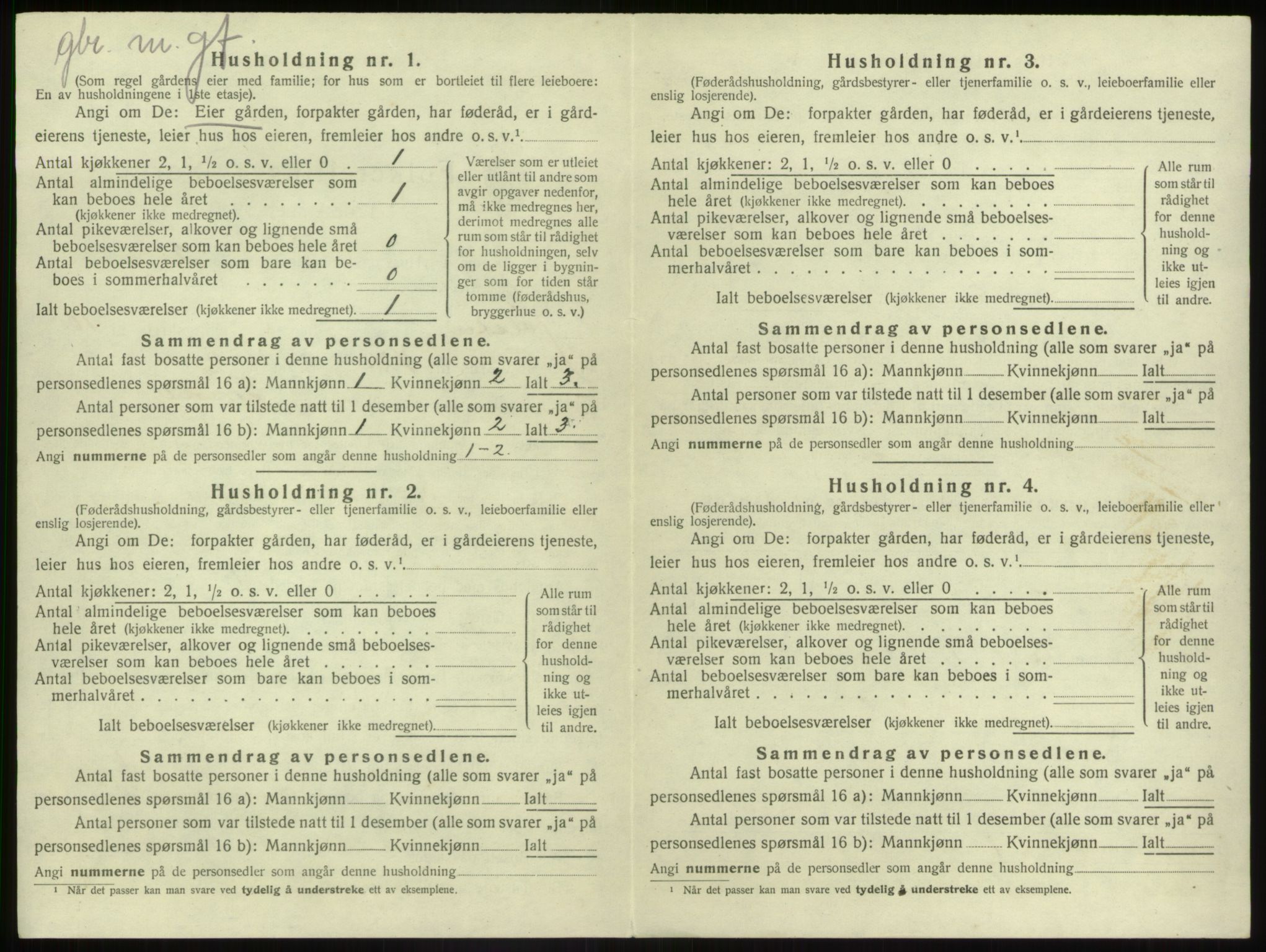 SAB, 1920 census for Jølster, 1920, p. 611