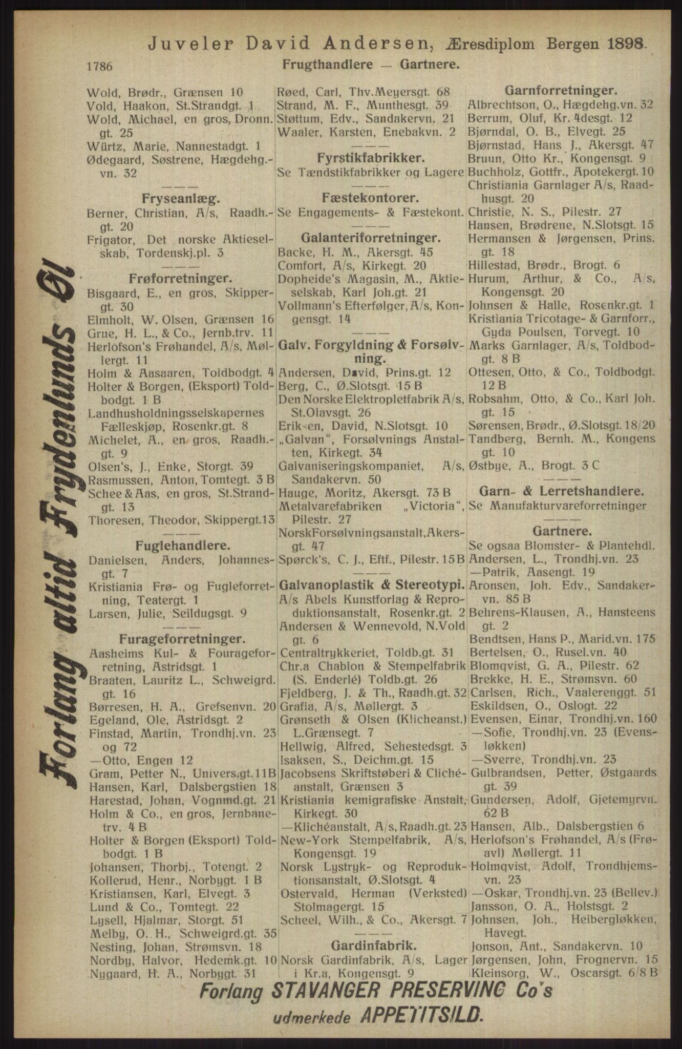 Kristiania/Oslo adressebok, PUBL/-, 1914, p. 1786