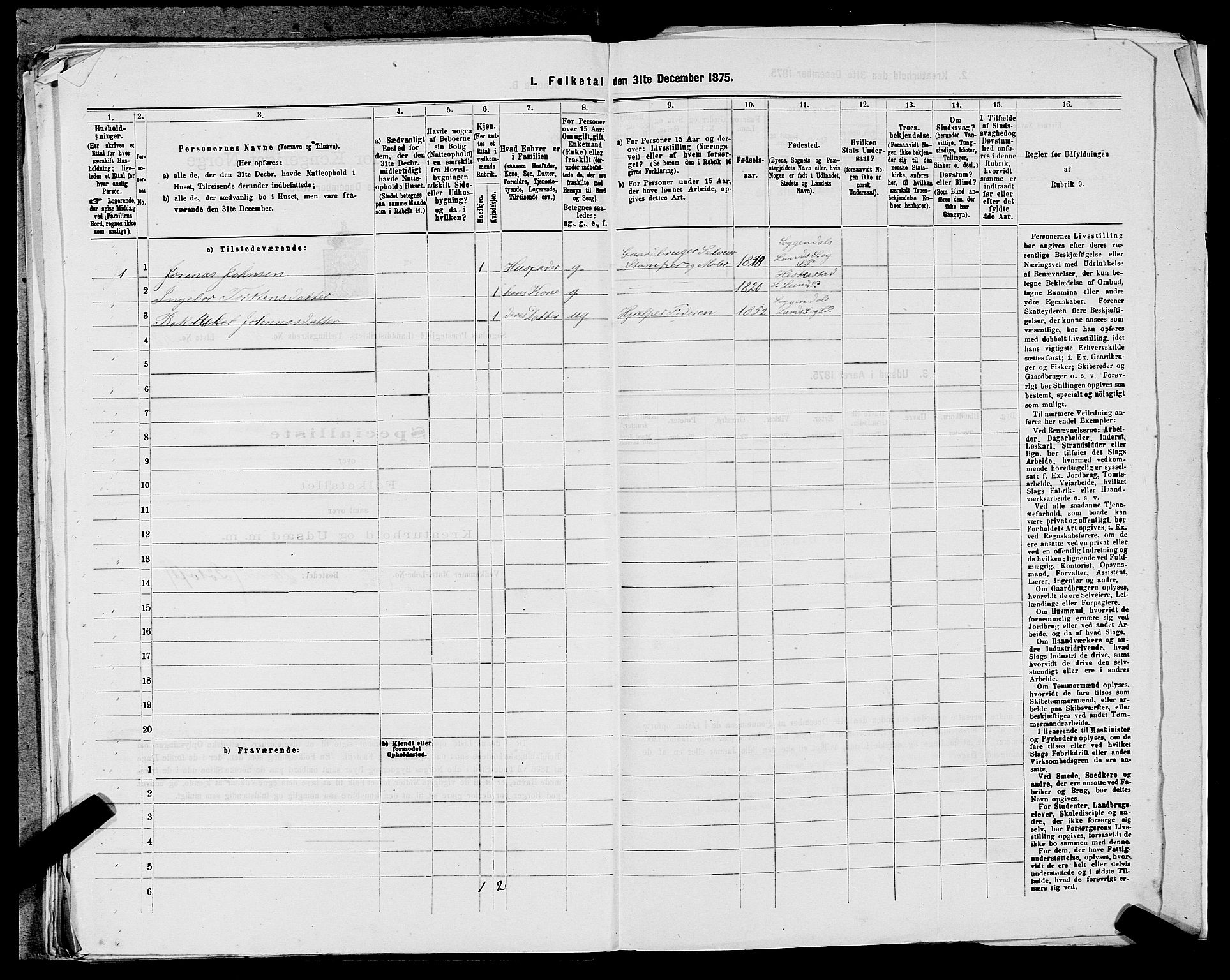 SAST, 1875 census for 1111L Sokndal/Sokndal, 1875, p. 363