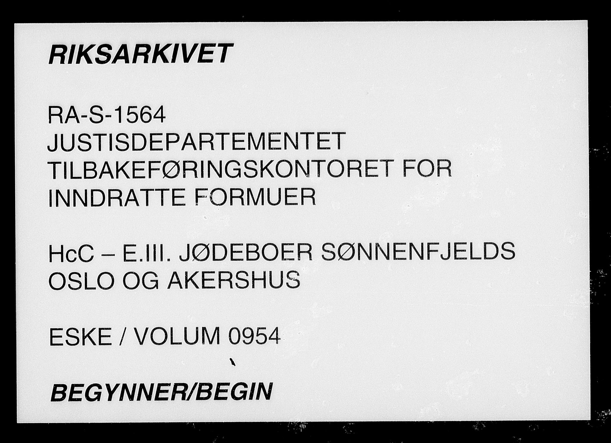 Justisdepartementet, Tilbakeføringskontoret for inndratte formuer, AV/RA-S-1564/H/Hc/Hcc/L0954: --, 1945-1947, p. 1