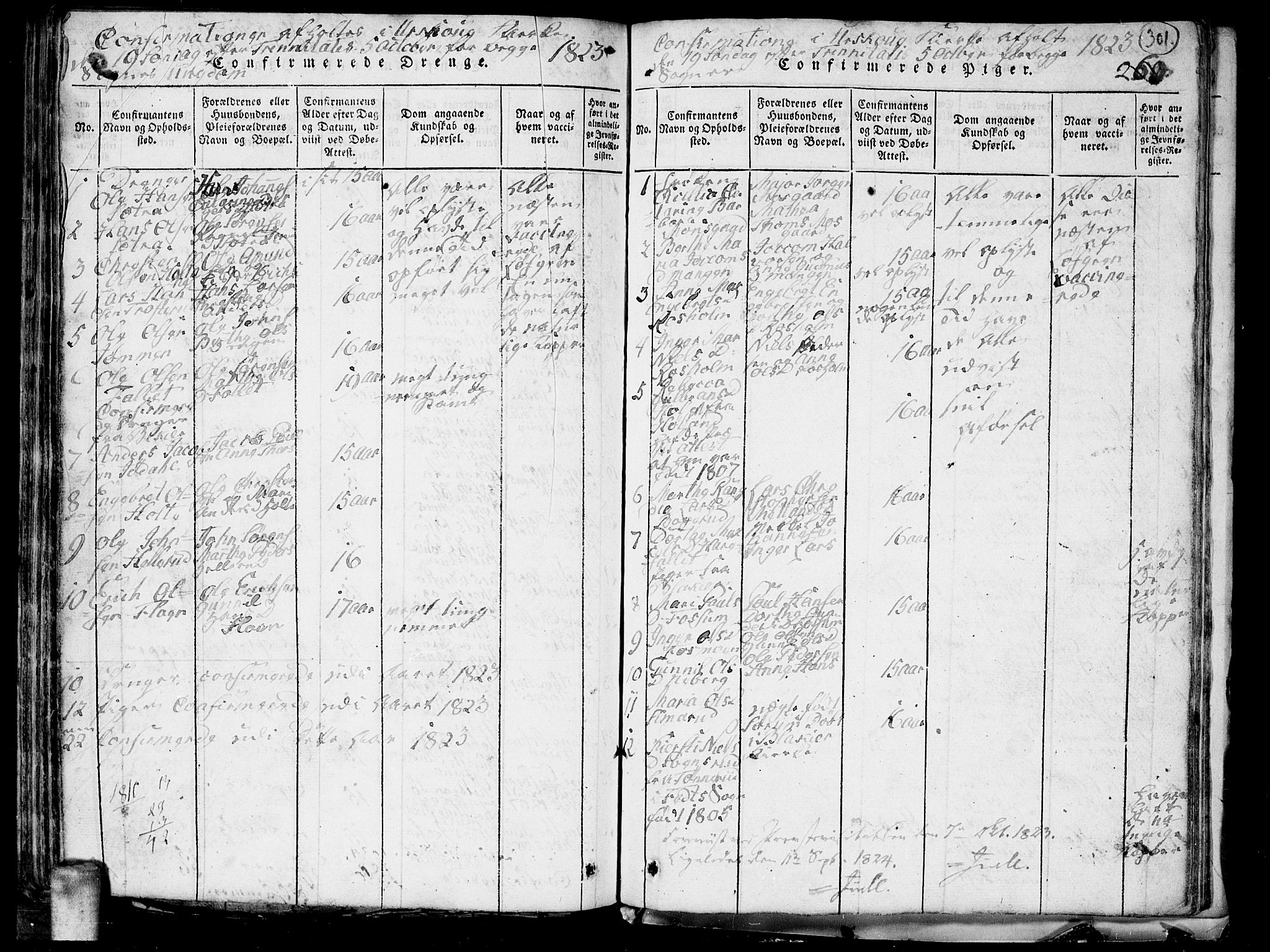 Aurskog prestekontor Kirkebøker, SAO/A-10304a/G/Ga/L0001: Parish register (copy) no. I 1, 1814-1829, p. 301