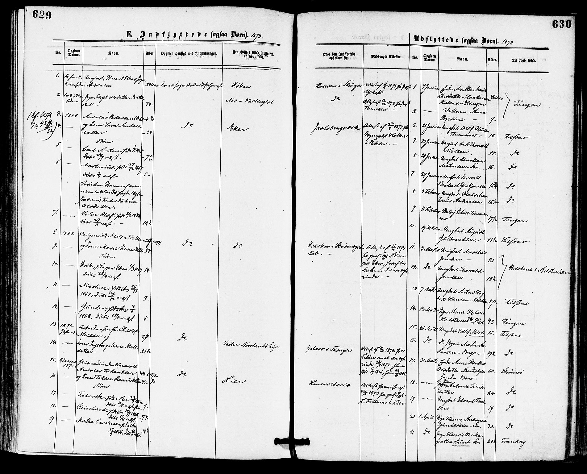 Skoger kirkebøker, AV/SAKO-A-59/F/Fa/L0005: Parish register (official) no. I 5, 1873-1884, p. 629-630