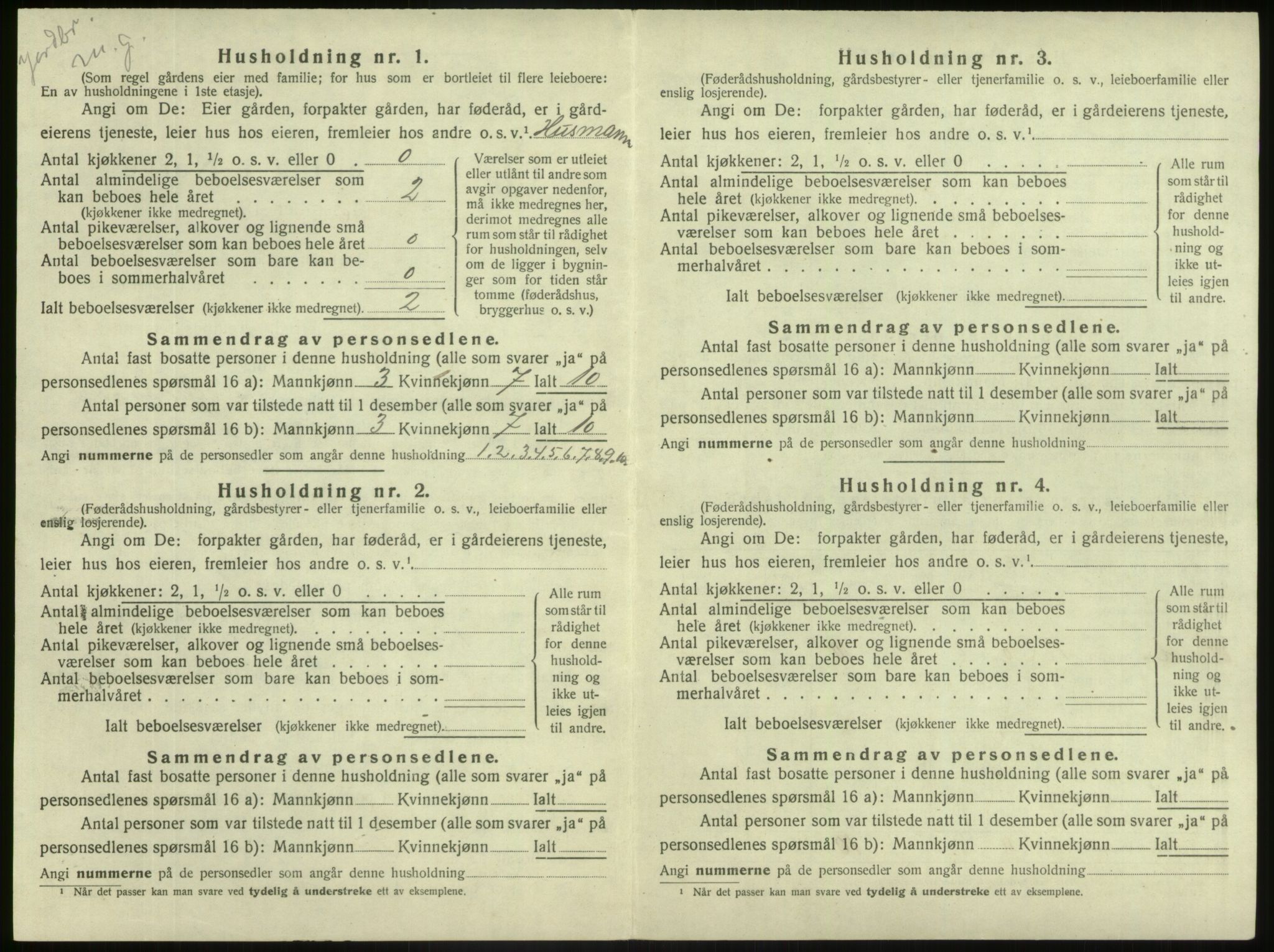 SAB, 1920 census for Jostedal, 1920, p. 133