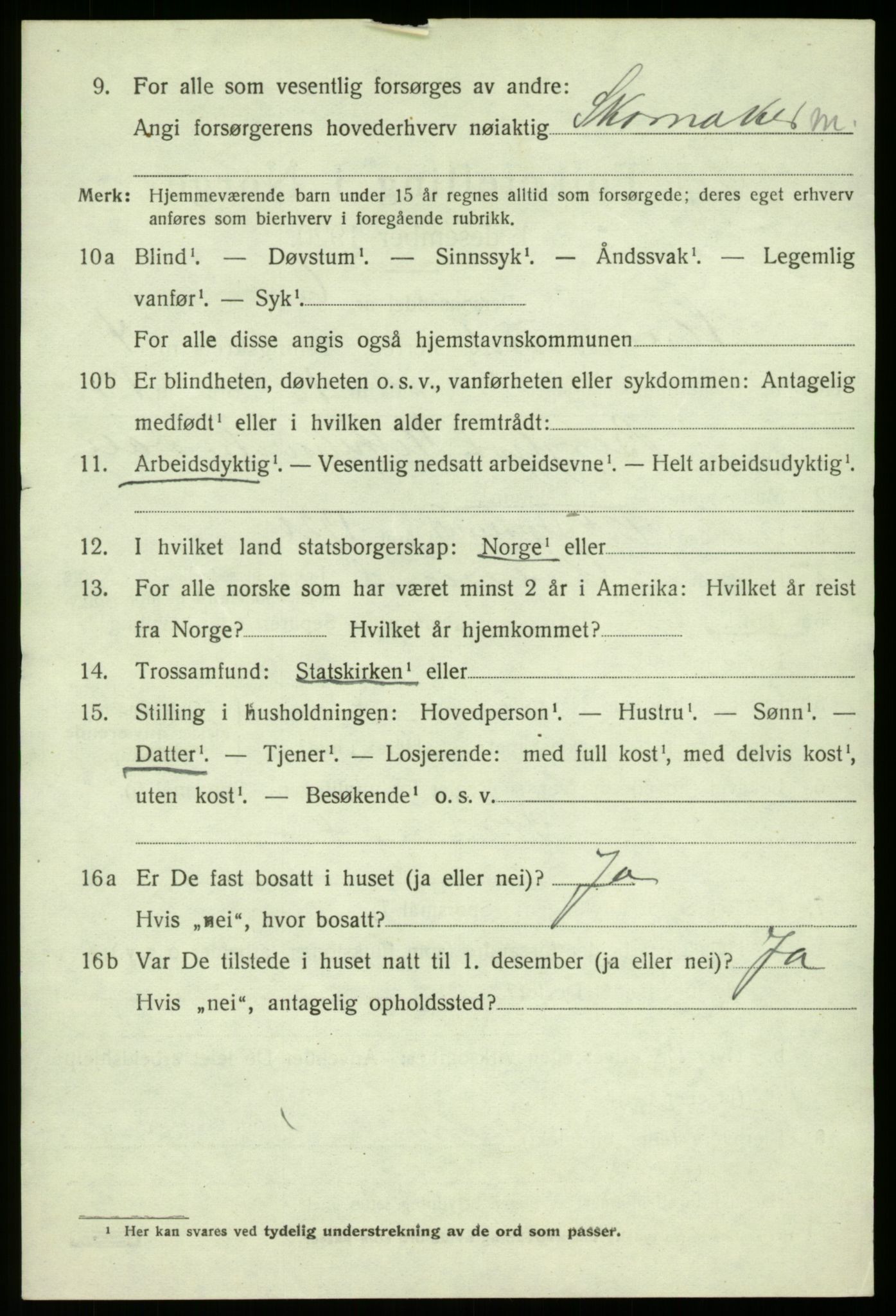 SAB, 1920 census for Alversund, 1920, p. 3849