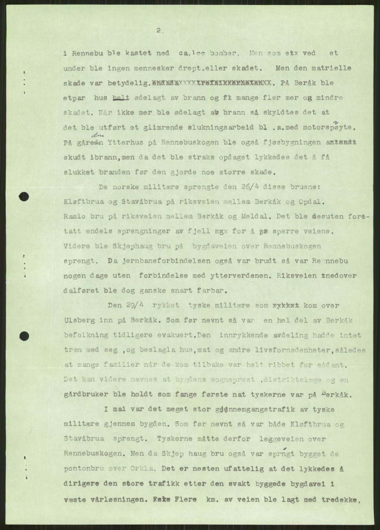 Forsvaret, Forsvarets krigshistoriske avdeling, AV/RA-RAFA-2017/Y/Ya/L0016: II-C-11-31 - Fylkesmenn.  Rapporter om krigsbegivenhetene 1940., 1940, p. 96