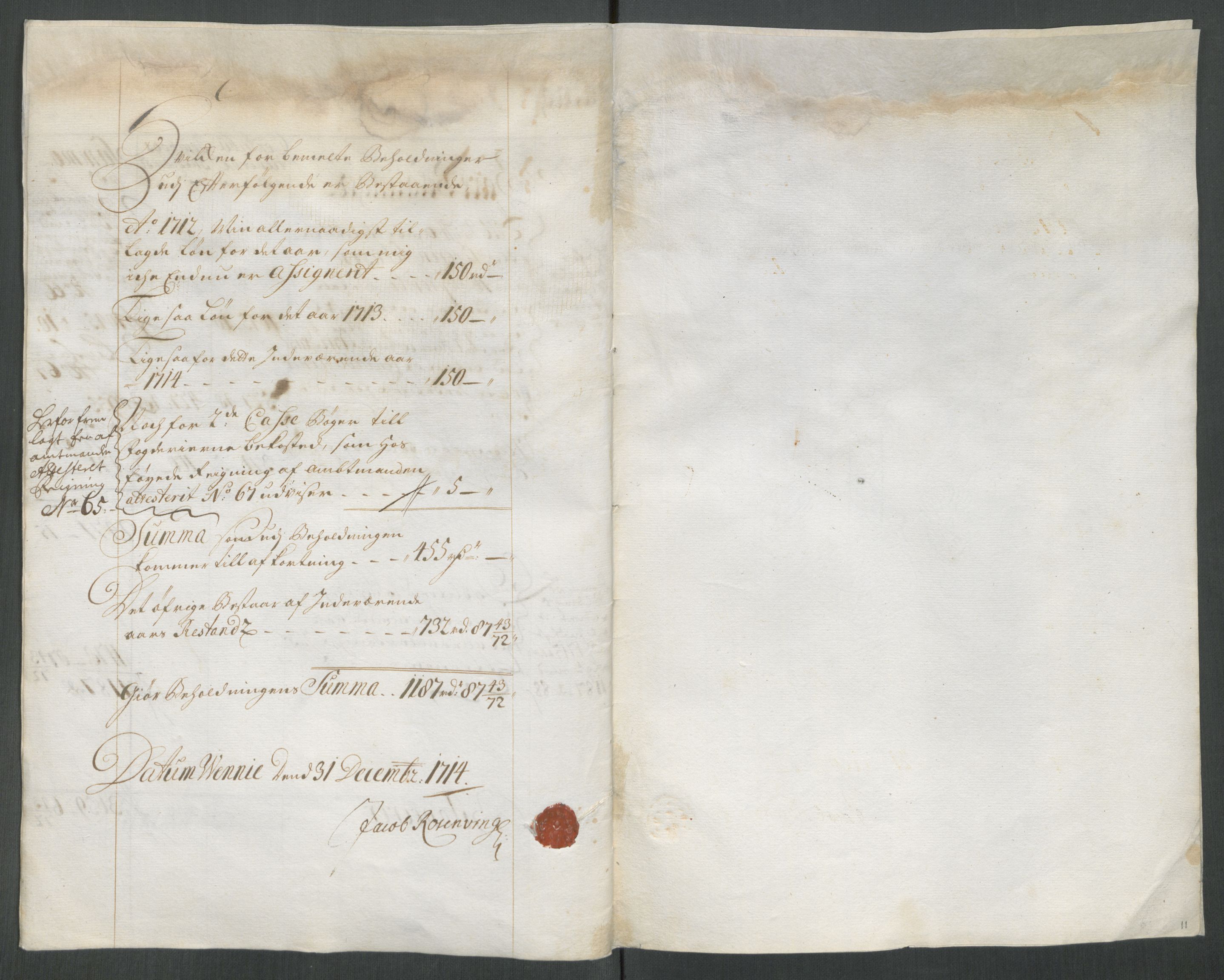 Rentekammeret inntil 1814, Reviderte regnskaper, Fogderegnskap, AV/RA-EA-4092/R67/L4680: Fogderegnskap Vesterålen, Andenes og Lofoten, 1714, p. 14