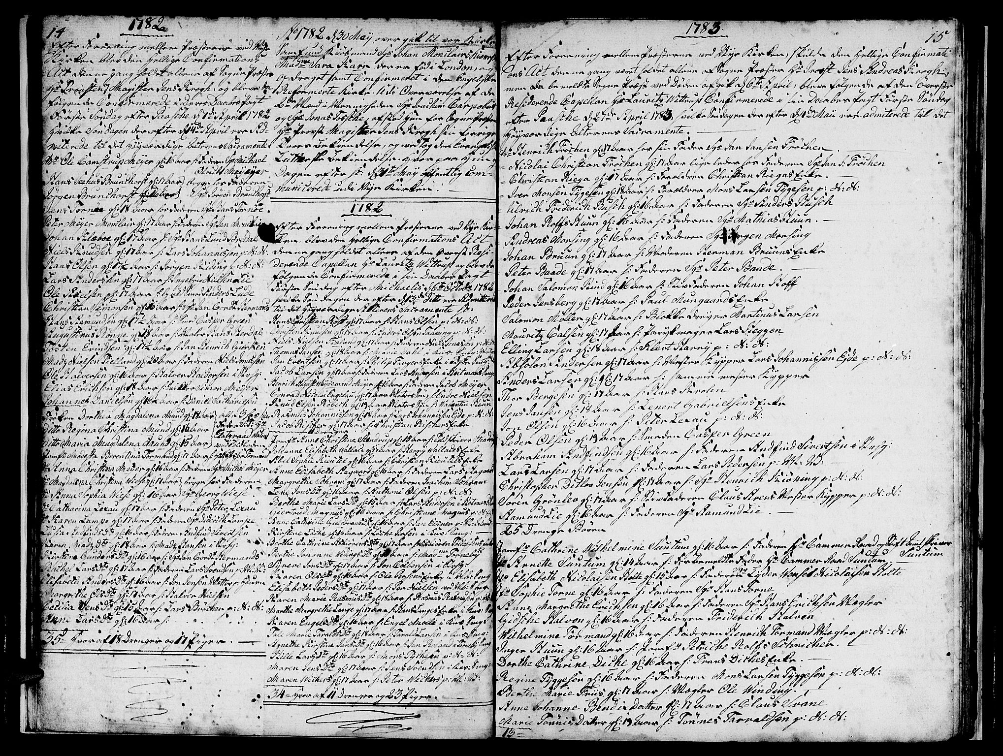 Nykirken Sokneprestembete, AV/SAB-A-77101/H/Hab: Parish register (copy) no. A 1, 1770-1821, p. 14-15