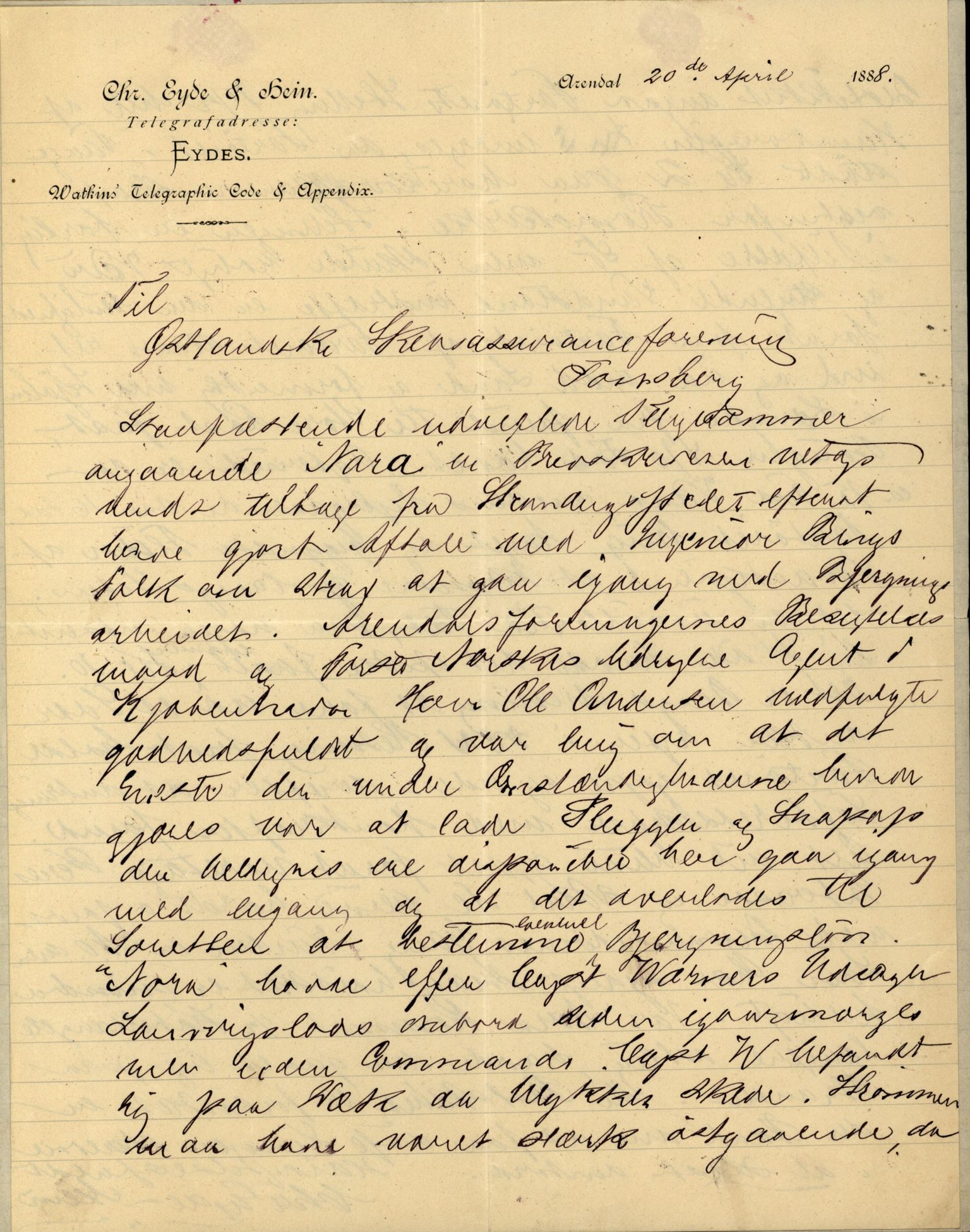 Pa 63 - Østlandske skibsassuranceforening, VEMU/A-1079/G/Ga/L0022/0006: Havaridokumenter / Nora, Ophir, 1888, p. 20