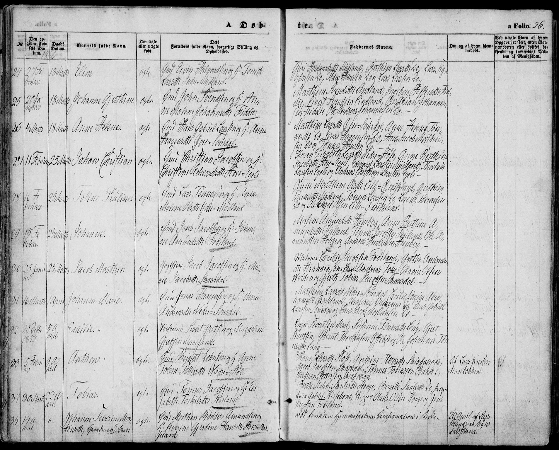 Sokndal sokneprestkontor, AV/SAST-A-101808: Parish register (official) no. A 9, 1857-1874, p. 26