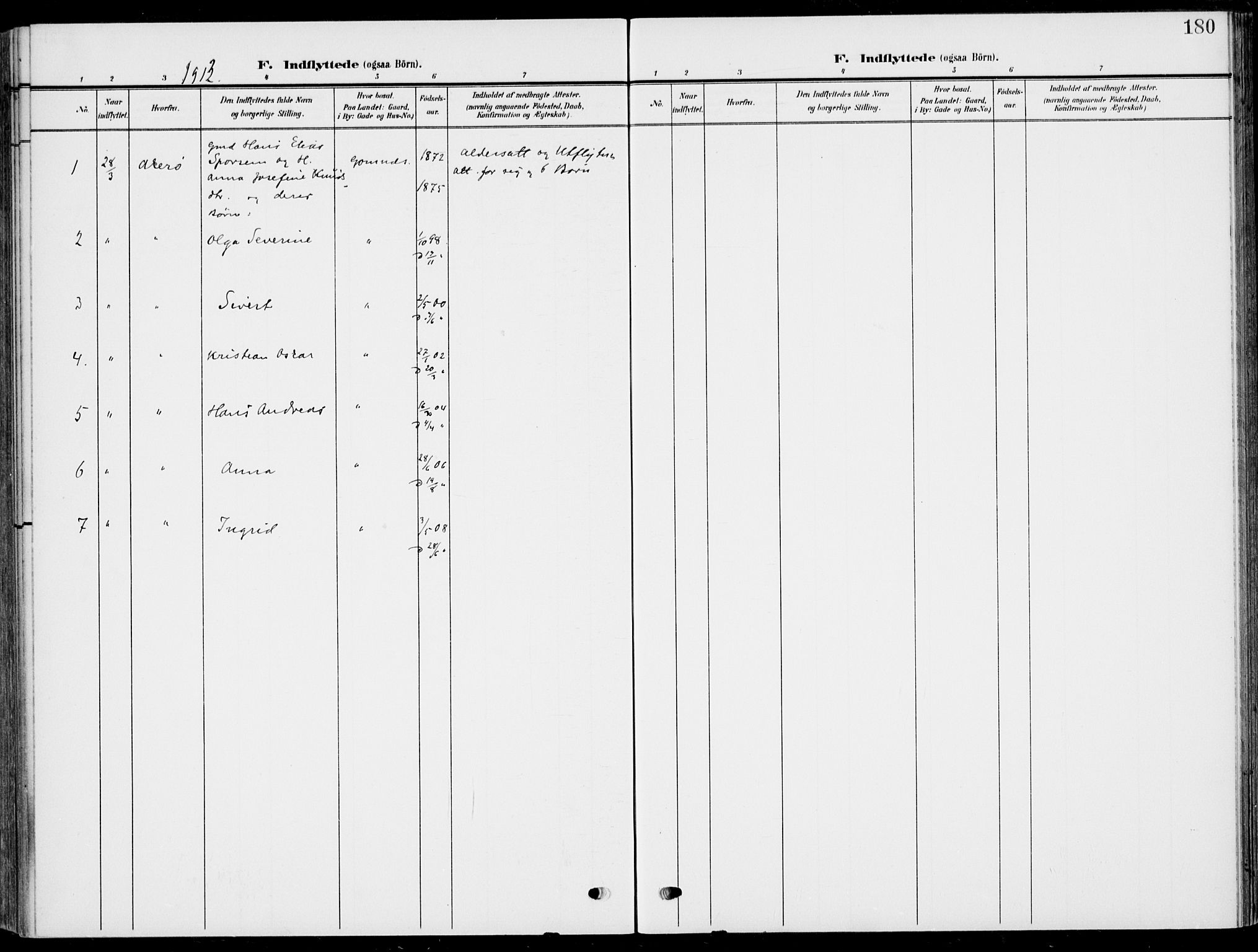 Hole kirkebøker, AV/SAKO-A-228/F/Fa/L0010: Parish register (official) no. I 10, 1907-1917, p. 180