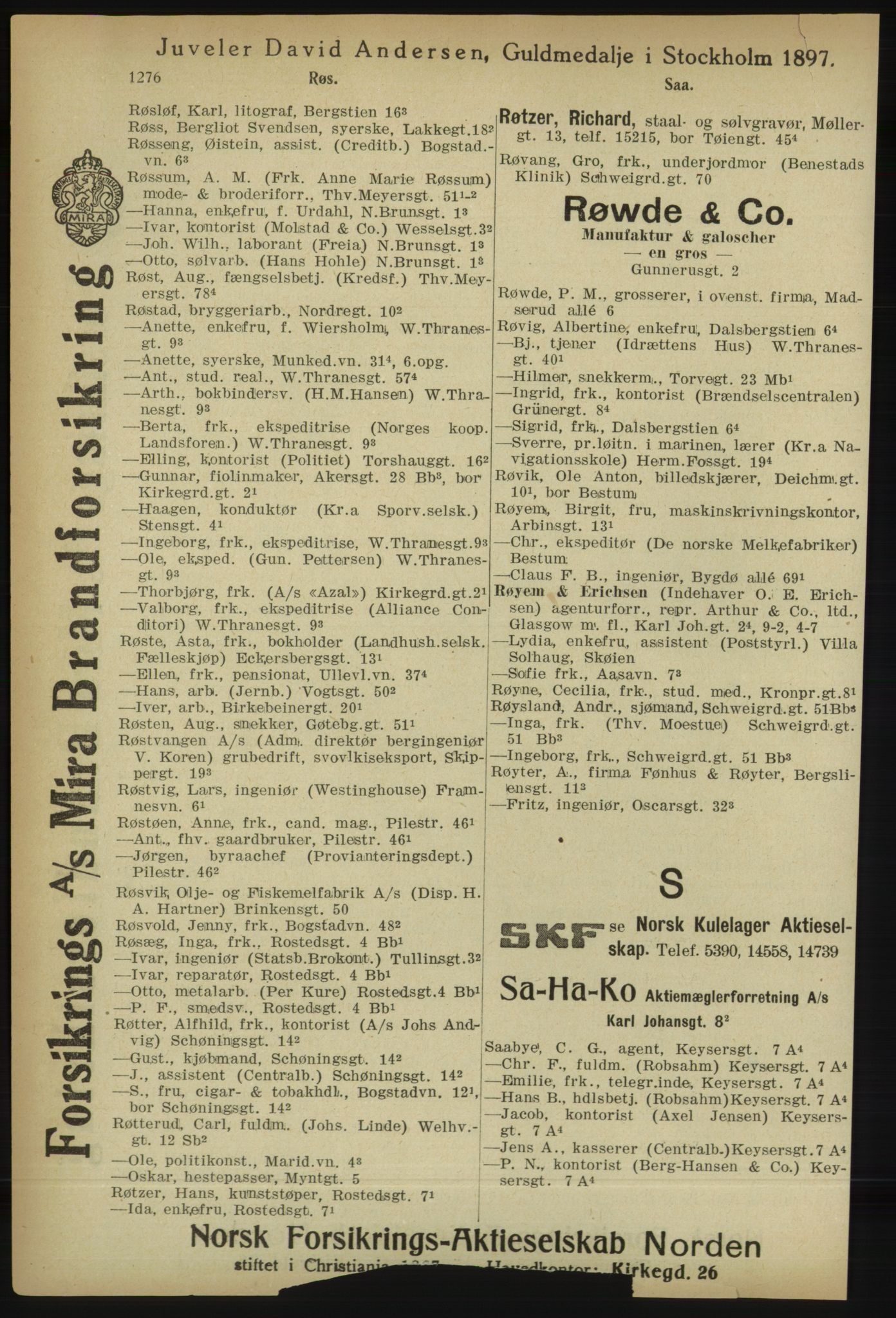 Kristiania/Oslo adressebok, PUBL/-, 1918, p. 1301