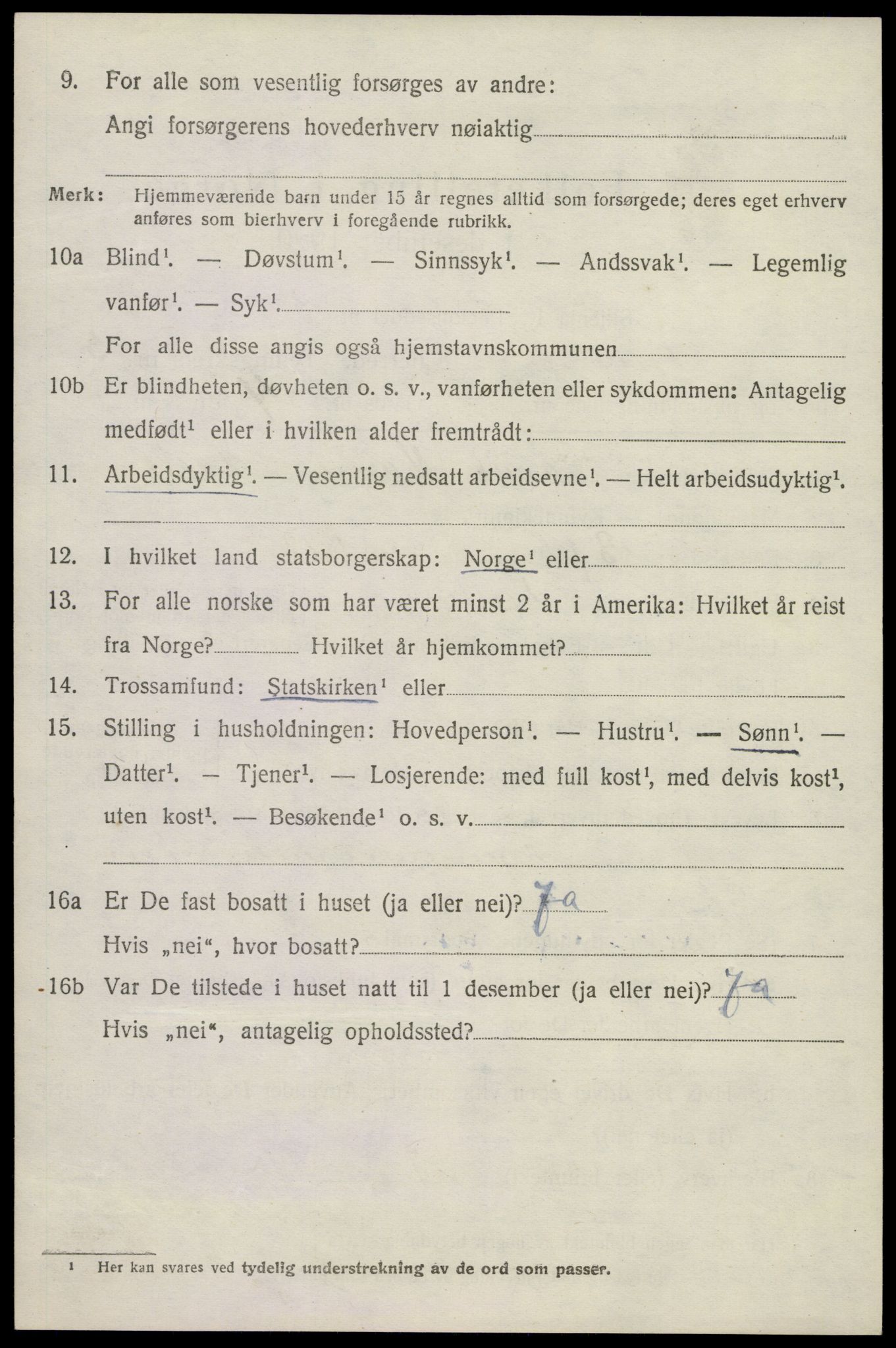 SAKO, 1920 census for Tjølling, 1920, p. 8172