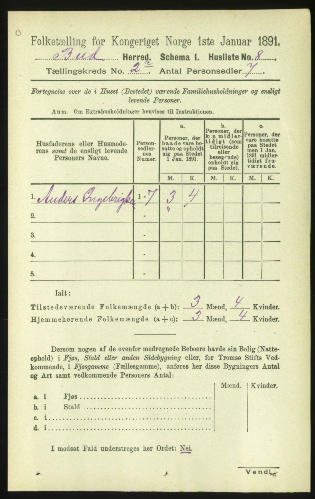 RA, 1891 census for 1549 Bud, 1891, p. 657