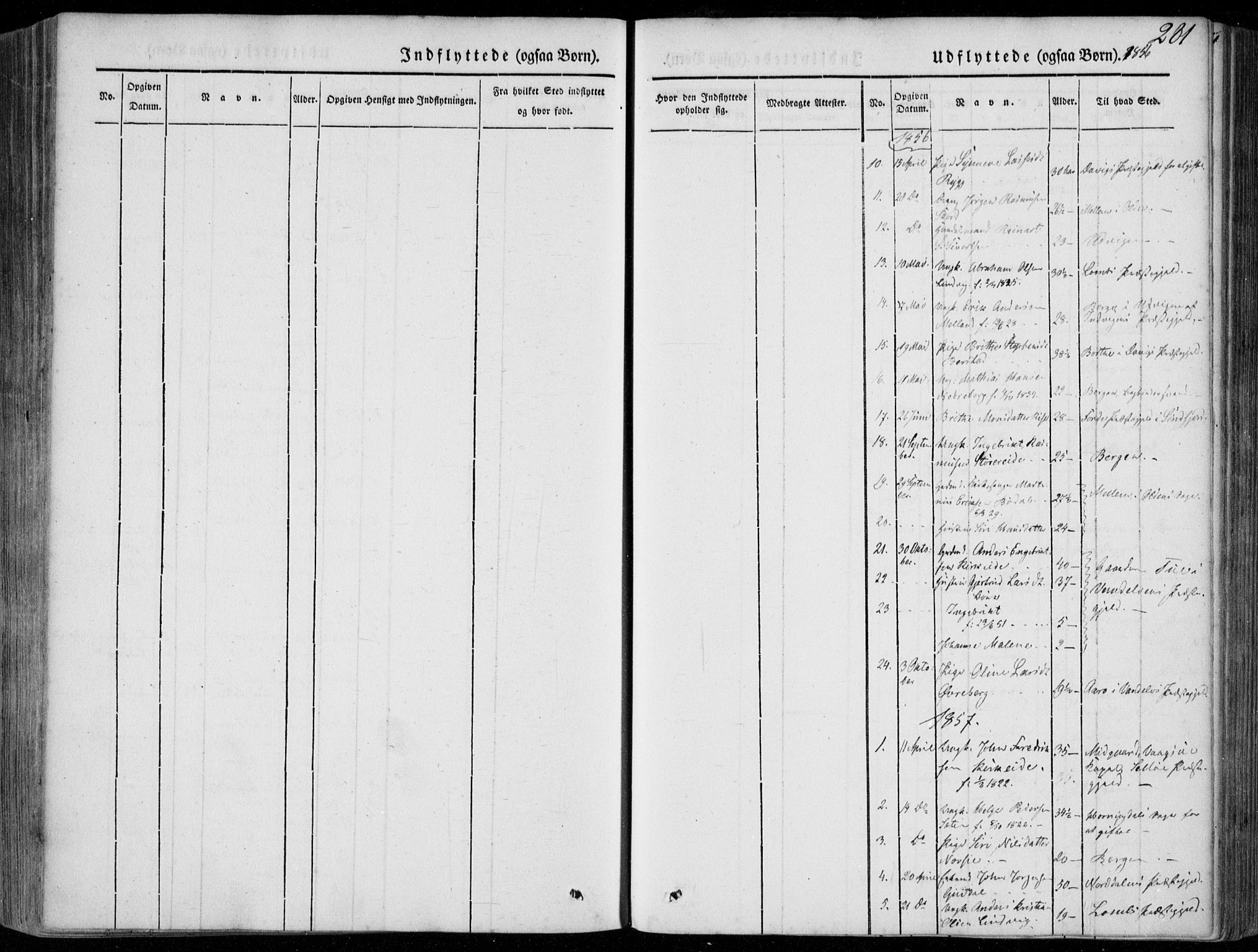 Stryn Sokneprestembete, SAB/A-82501: Parish register (official) no. A 2, 1844-1861, p. 281