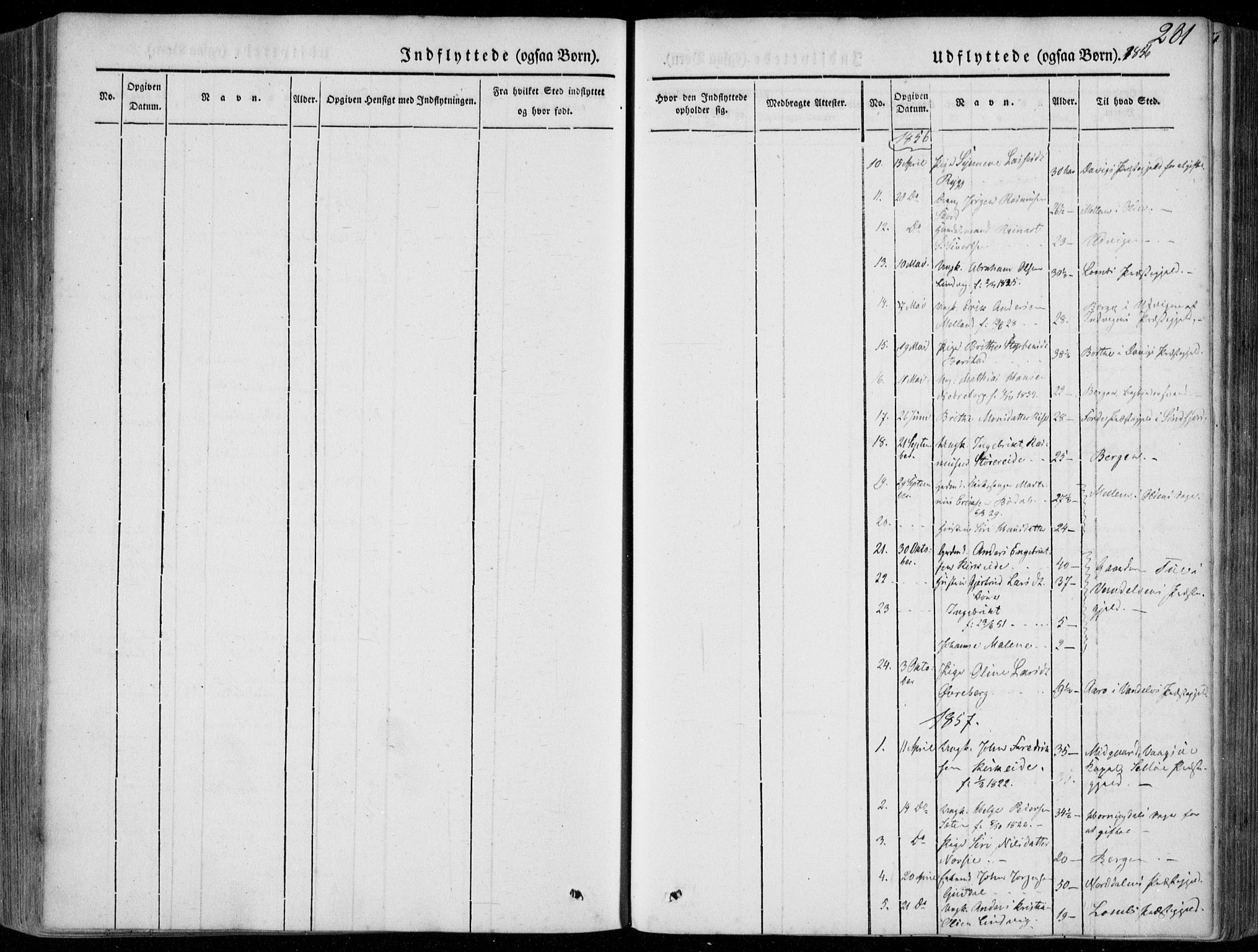 Stryn Sokneprestembete, AV/SAB-A-82501: Parish register (official) no. A 2, 1844-1861, p. 281