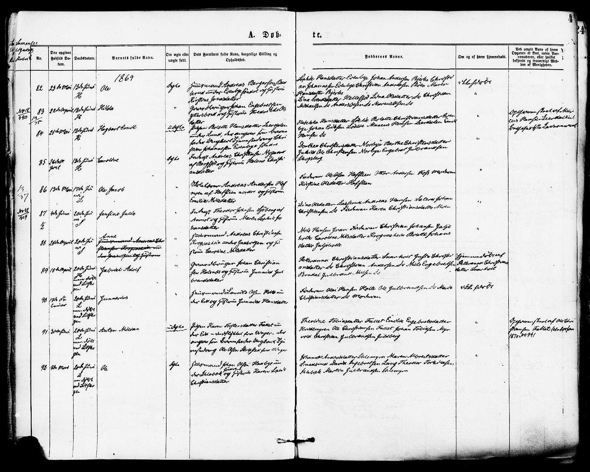 Høland prestekontor Kirkebøker, AV/SAO-A-10346a/F/Fa/L0012.a: Parish register (official) no. I 12A, 1869-1879, p. 4