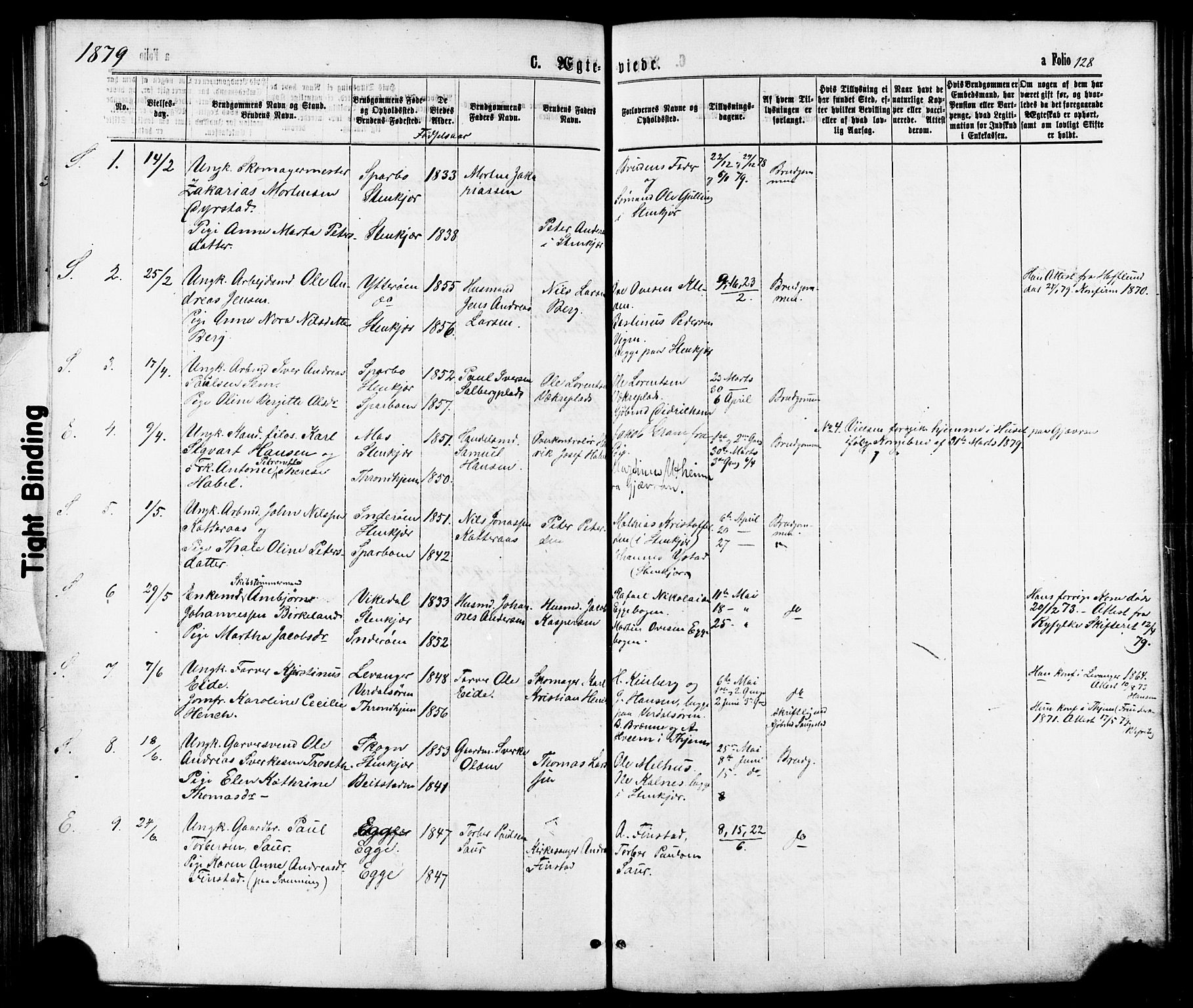 Ministerialprotokoller, klokkerbøker og fødselsregistre - Nord-Trøndelag, SAT/A-1458/739/L0370: Parish register (official) no. 739A02, 1868-1881, p. 128