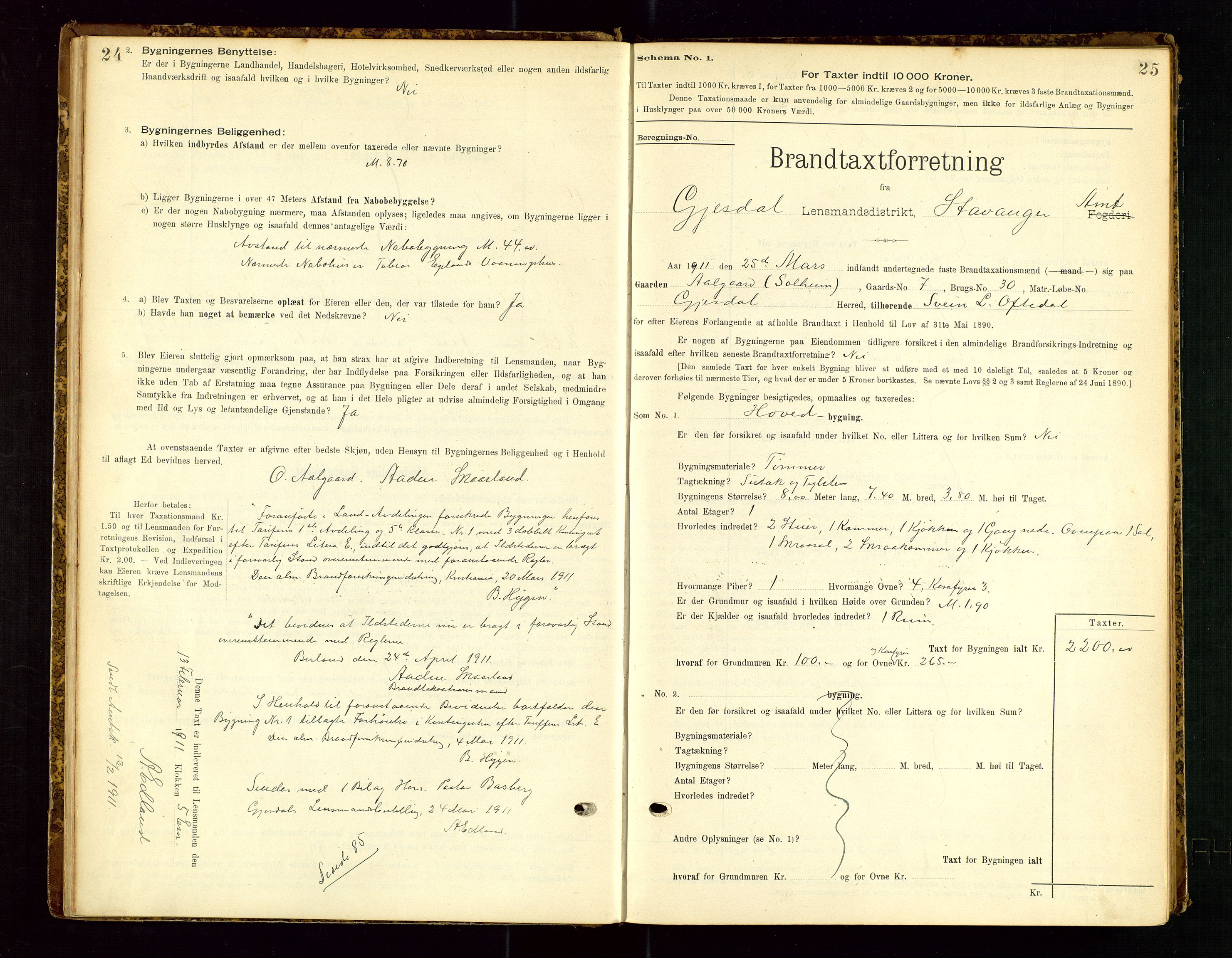 Gjesdal lensmannskontor, AV/SAST-A-100441/Go/L0007: Branntakstskjemaprotokoll, 1894-1937, p. 24-25