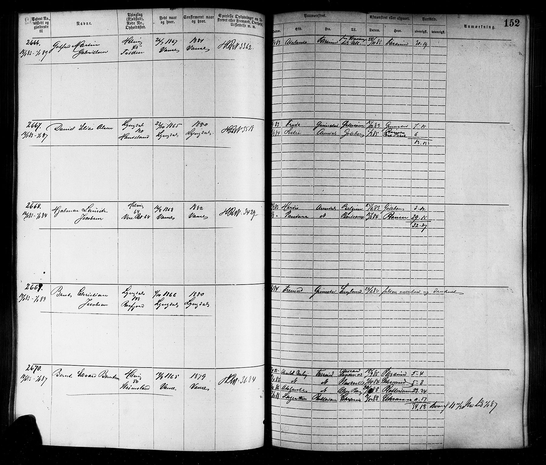 Farsund mønstringskrets, AV/SAK-2031-0017/F/Fa/L0006: Annotasjonsrulle nr 1911-3805 med register, Z-3, 1877-1894, p. 182