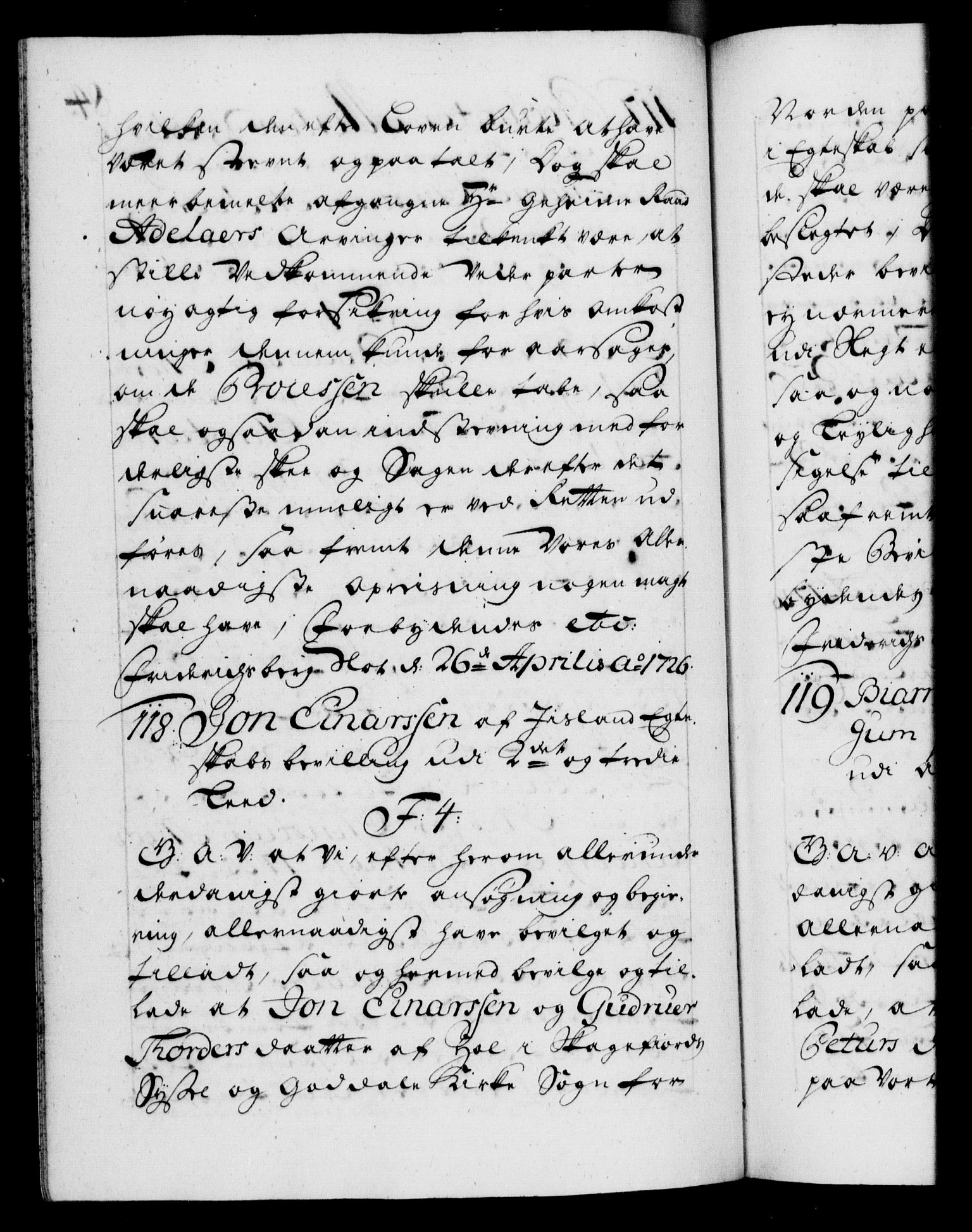 Danske Kanselli 1572-1799, AV/RA-EA-3023/F/Fc/Fca/Fcaa/L0025: Norske registre, 1726-1728, p. 84b