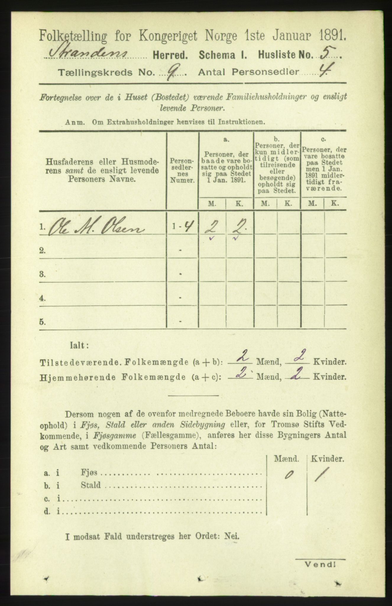 RA, 1891 census for 1525 Stranda, 1891, p. 2172