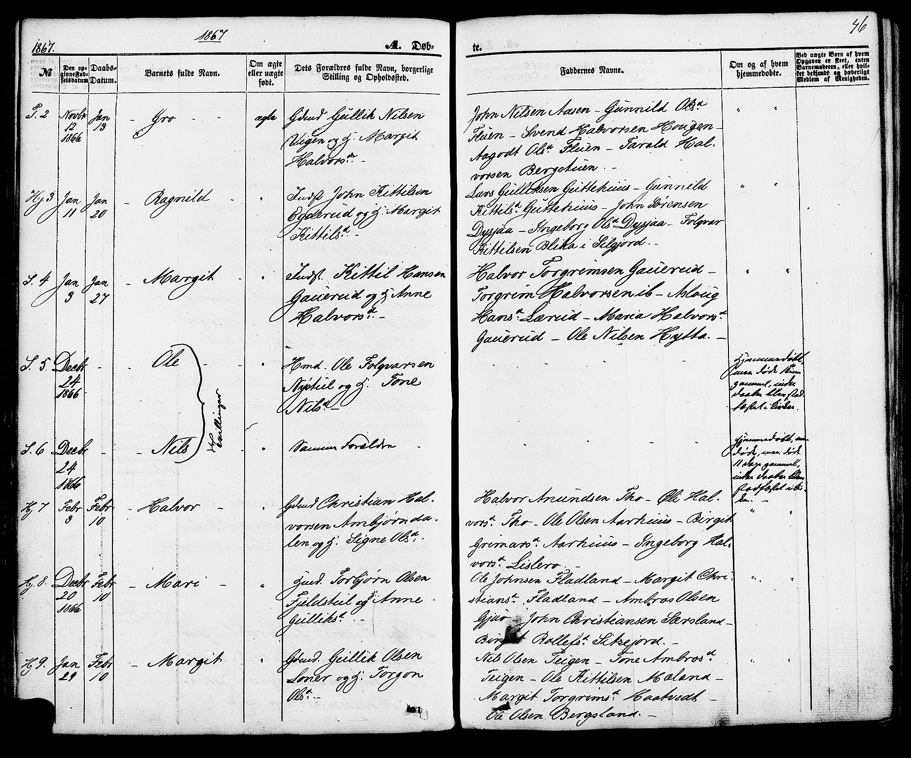 Hjartdal kirkebøker, SAKO/A-270/F/Fa/L0009: Parish register (official) no. I 9, 1860-1879, p. 76