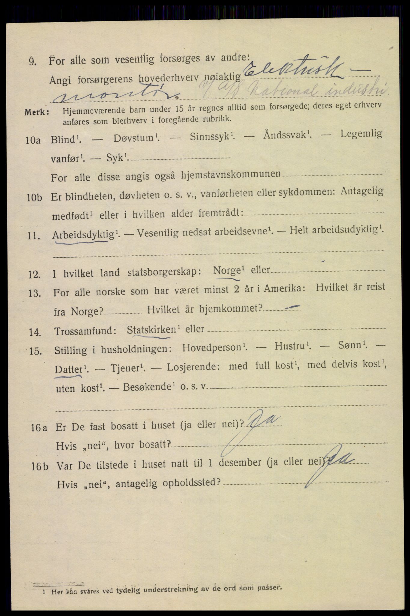 SAH, 1920 census for Hamar, 1920, p. 15076