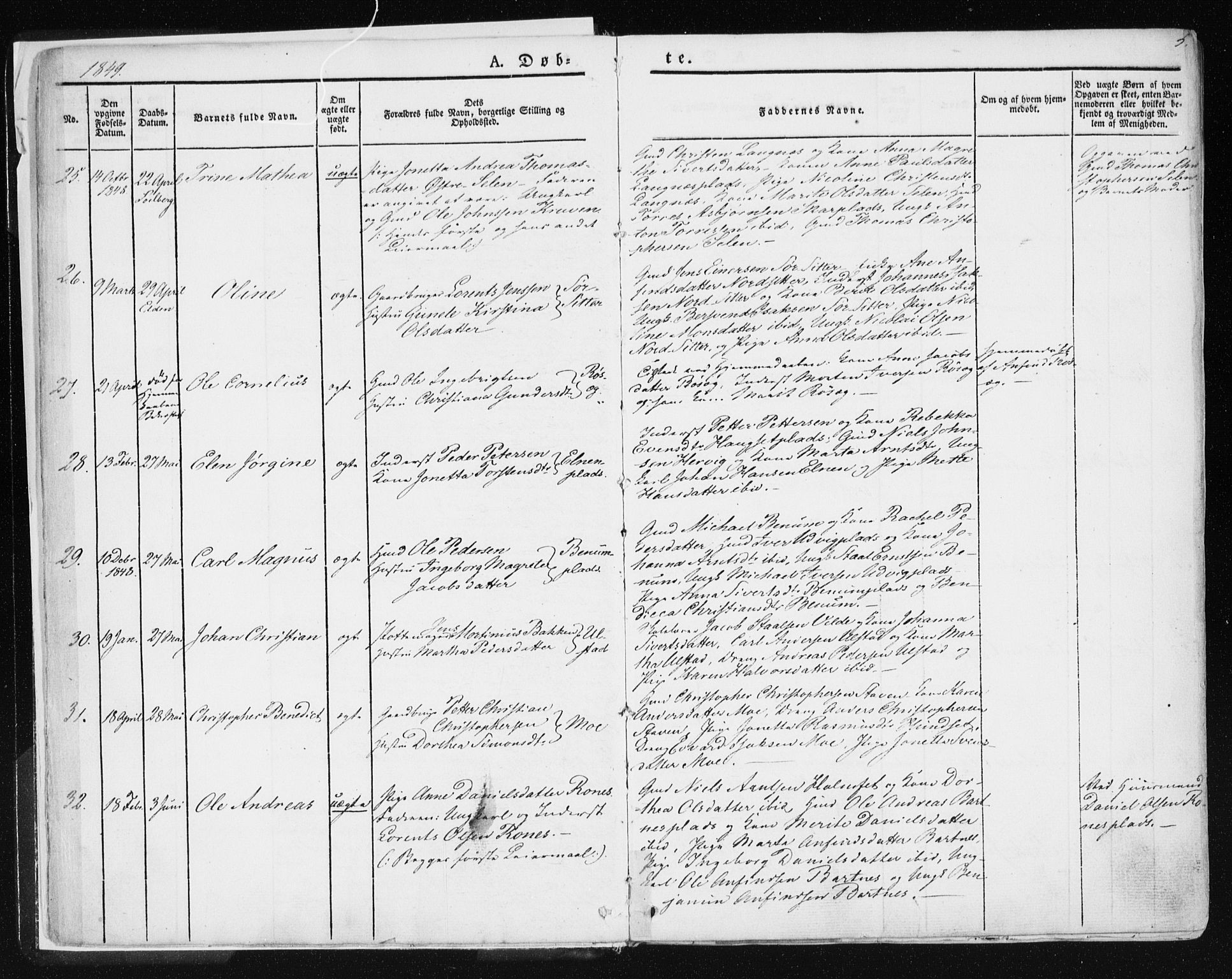 Ministerialprotokoller, klokkerbøker og fødselsregistre - Nord-Trøndelag, AV/SAT-A-1458/741/L0393: Parish register (official) no. 741A07, 1849-1863, p. 5