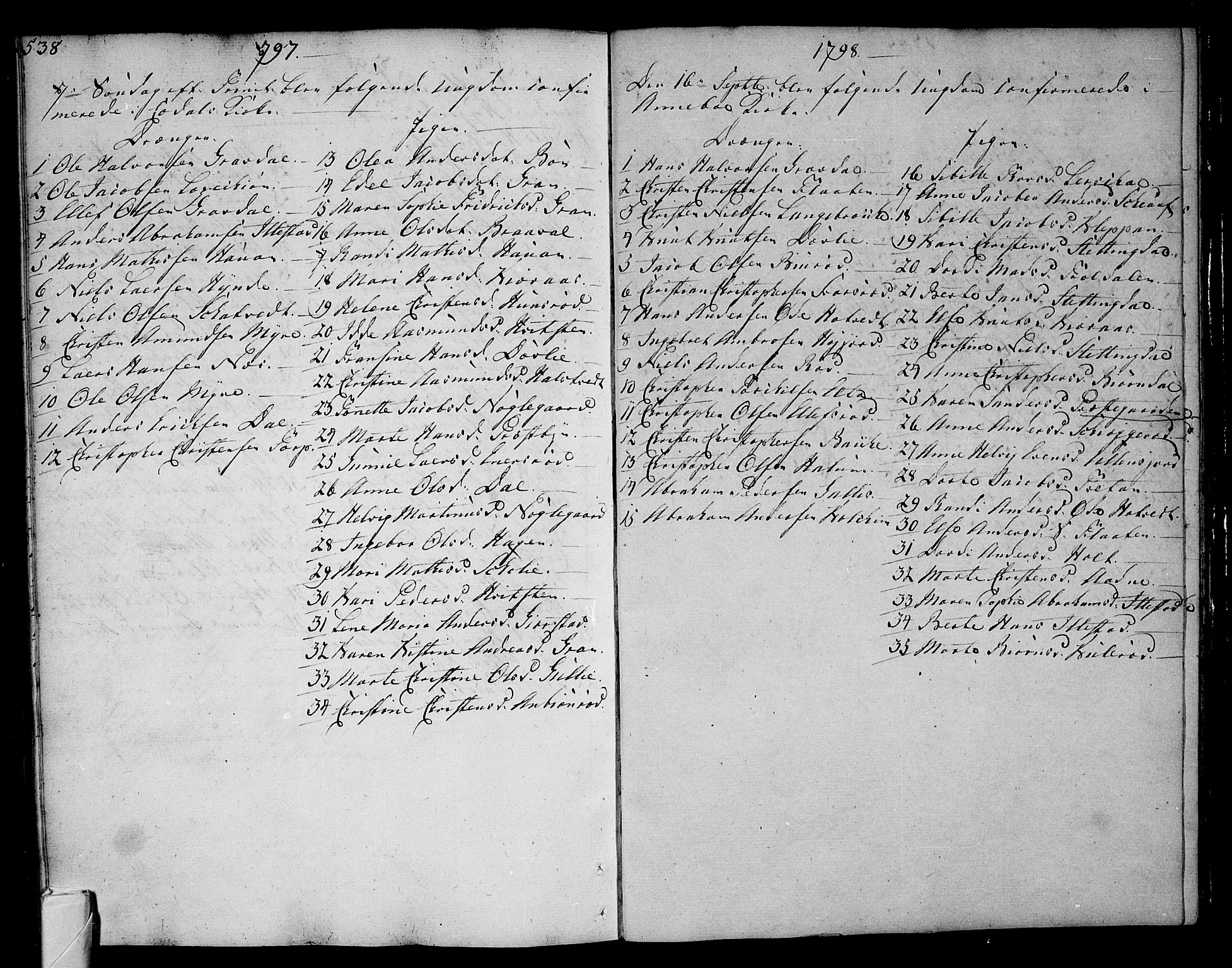 Andebu kirkebøker, AV/SAKO-A-336/F/Fa/L0002: Parish register (official) no. 2, 1733-1802, p. 538-539