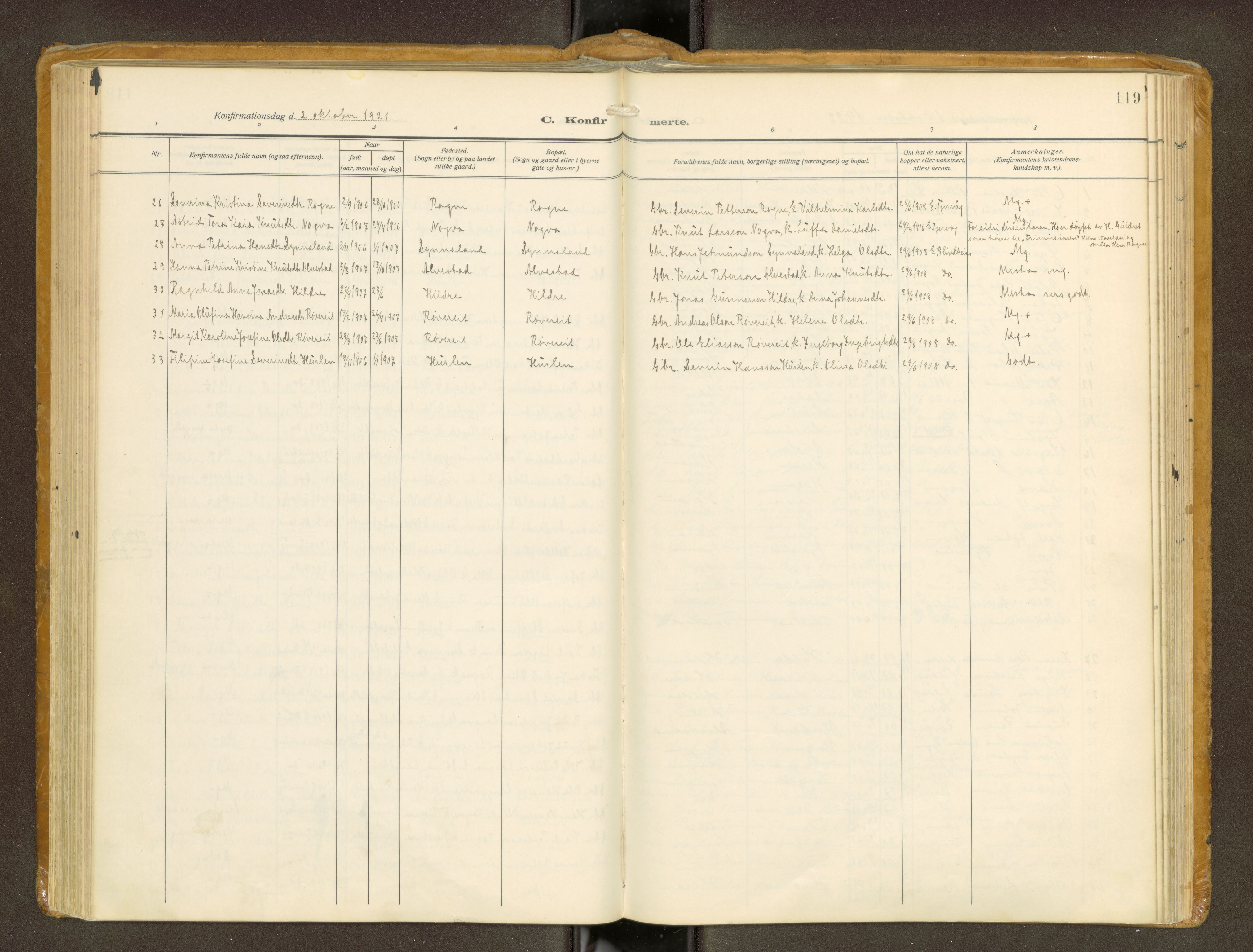 Ministerialprotokoller, klokkerbøker og fødselsregistre - Møre og Romsdal, AV/SAT-A-1454/536/L0518: Parish register (official) no. 536A--, 1914-1931, p. 119