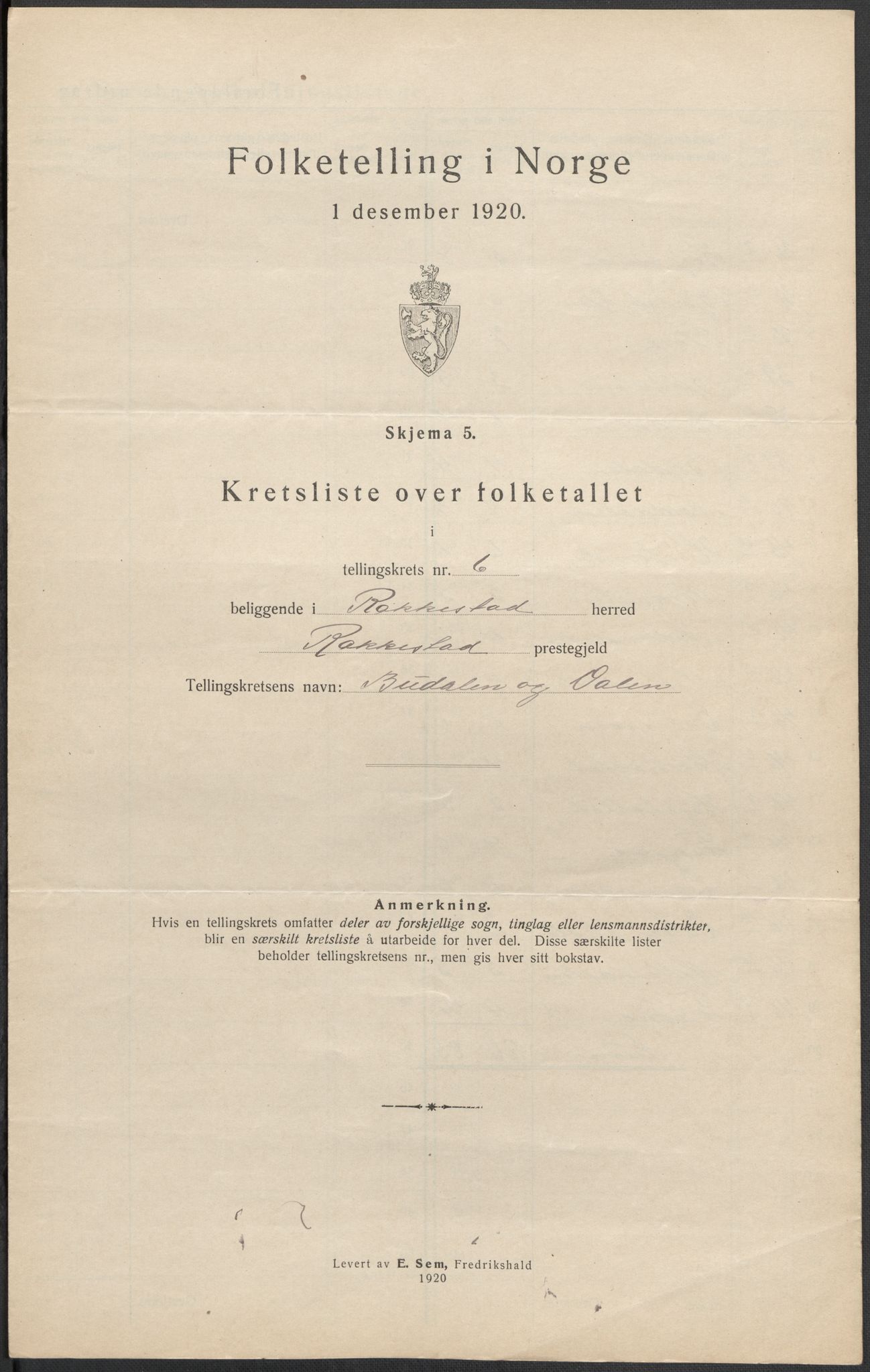 SAO, 1920 census for Rakkestad, 1920, p. 23