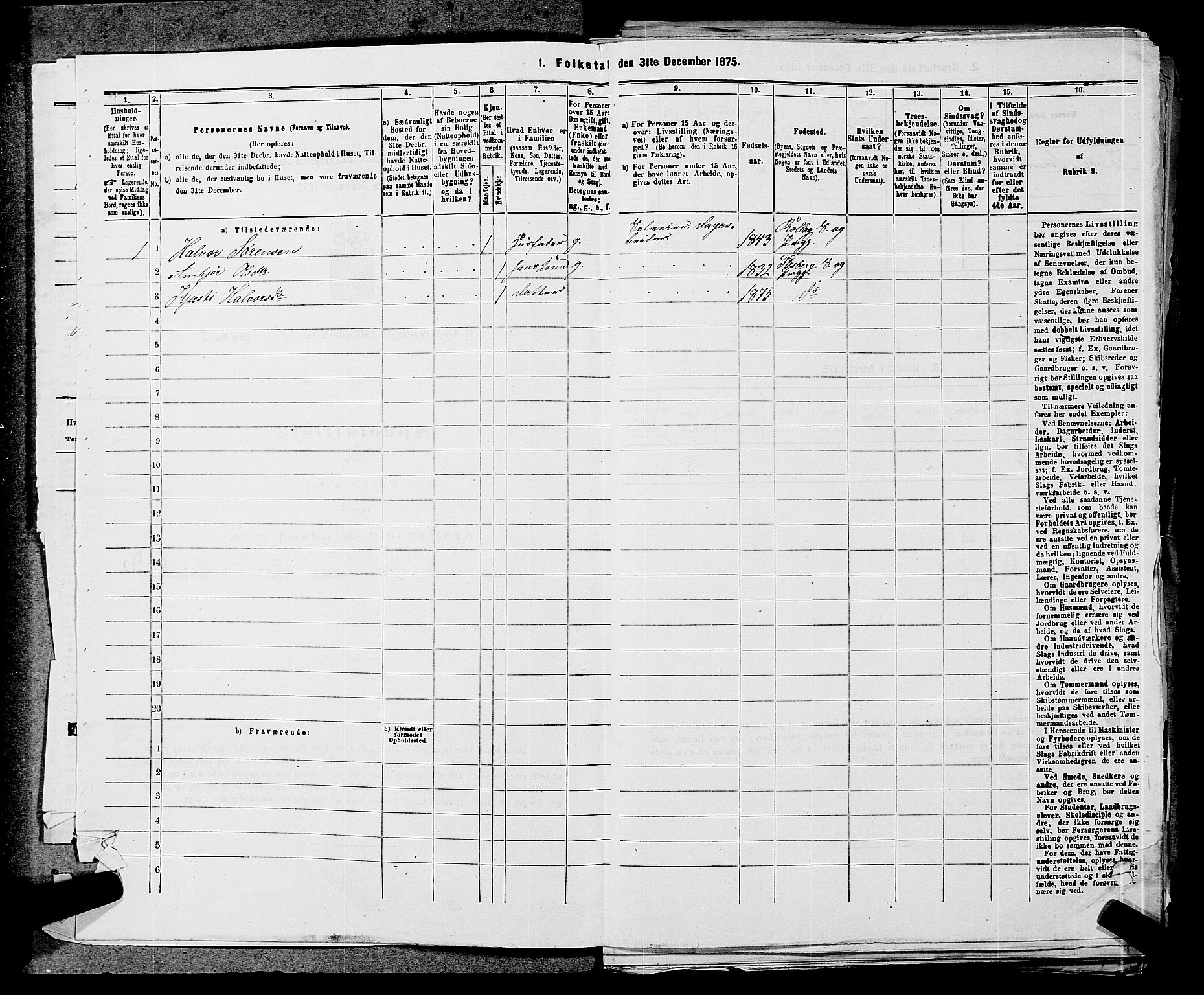 SAKO, 1875 census for 0631P Flesberg, 1875, p. 57