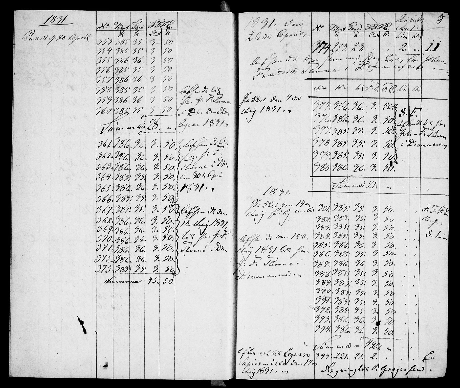 Modums Blaafarveværk, AV/RA-PA-0157/G/Gd/Gda/L0183/0001: -- / Pak-Bog Litr. A. For utgående koboltprodukter, 1831-1837, p. 7