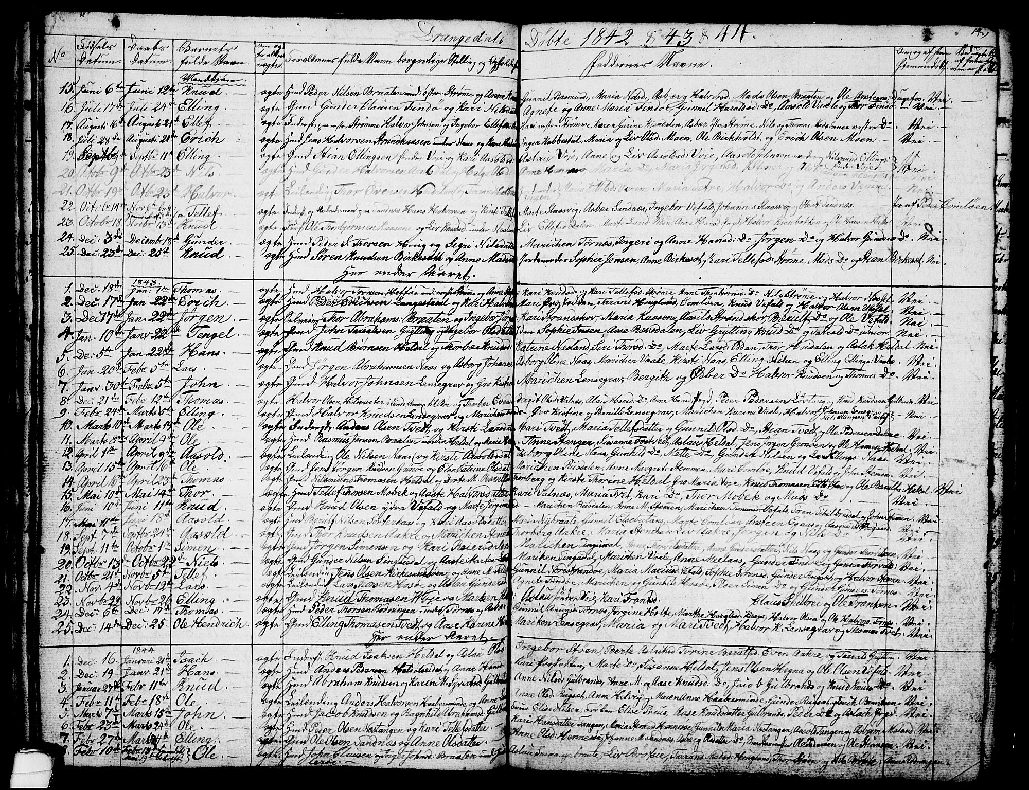 Drangedal kirkebøker, SAKO/A-258/G/Ga/L0001: Parish register (copy) no. I 1 /1, 1814-1856, p. 14