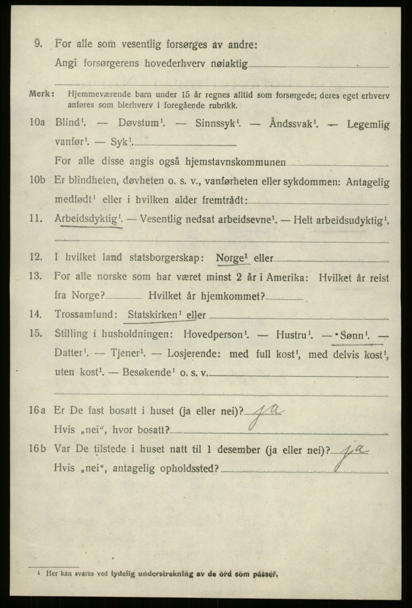 SAB, 1920 census for Gloppen, 1920, p. 4079