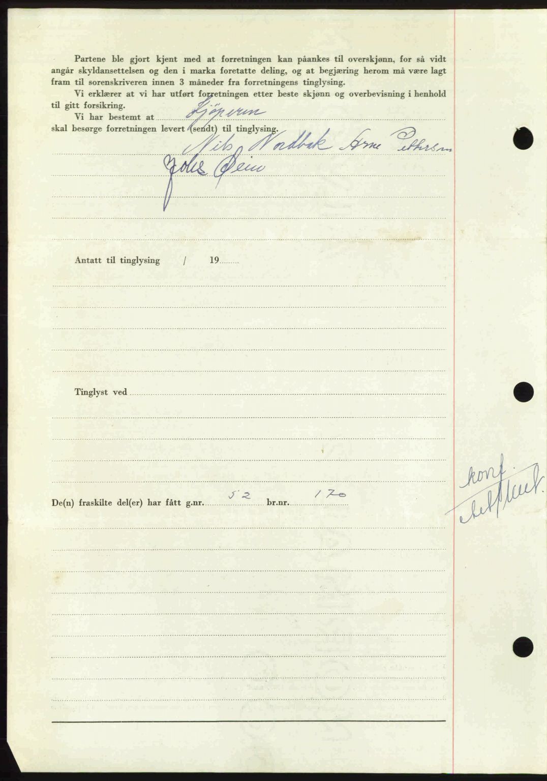 Nordmøre sorenskriveri, AV/SAT-A-4132/1/2/2Ca: Mortgage book no. A109, 1948-1948, Diary no: : 3027/1948