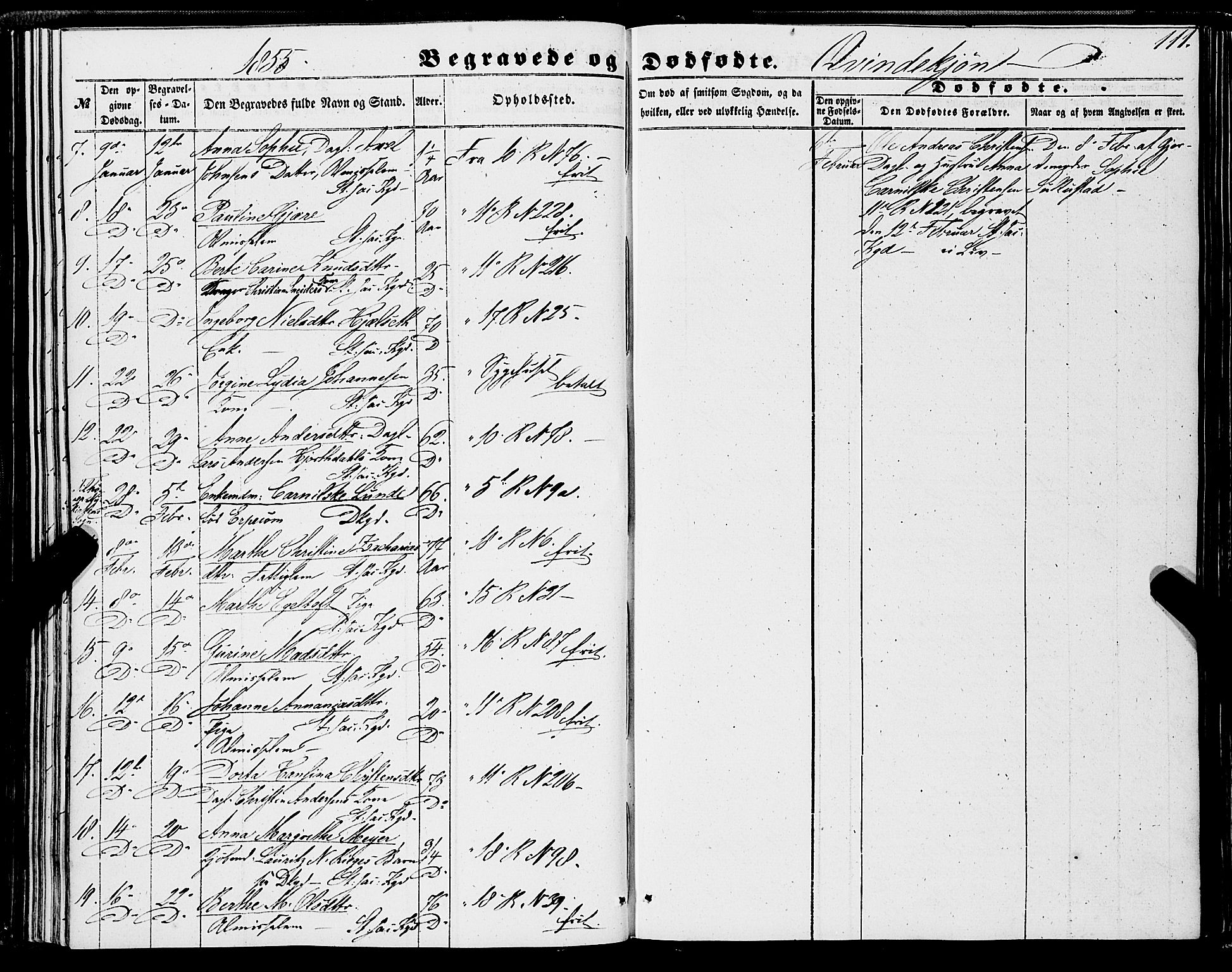 Domkirken sokneprestembete, SAB/A-74801/H/Haa/L0041: Parish register (official) no. E 2, 1853-1863, p. 111