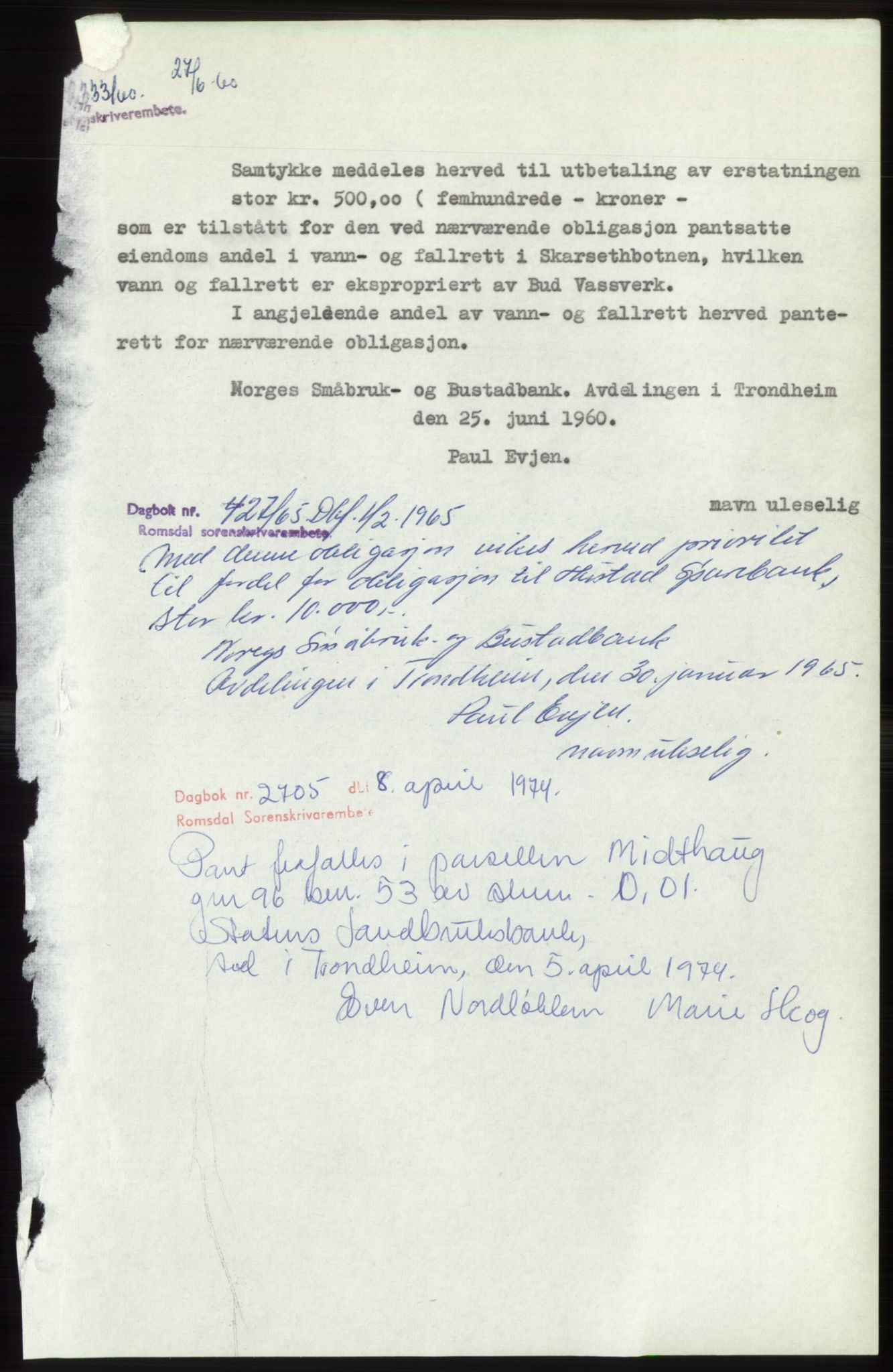 Romsdal sorenskriveri, AV/SAT-A-4149/1/2/2C: Mortgage book no. B4, 1948-1949, Diary no: : 2333/1960