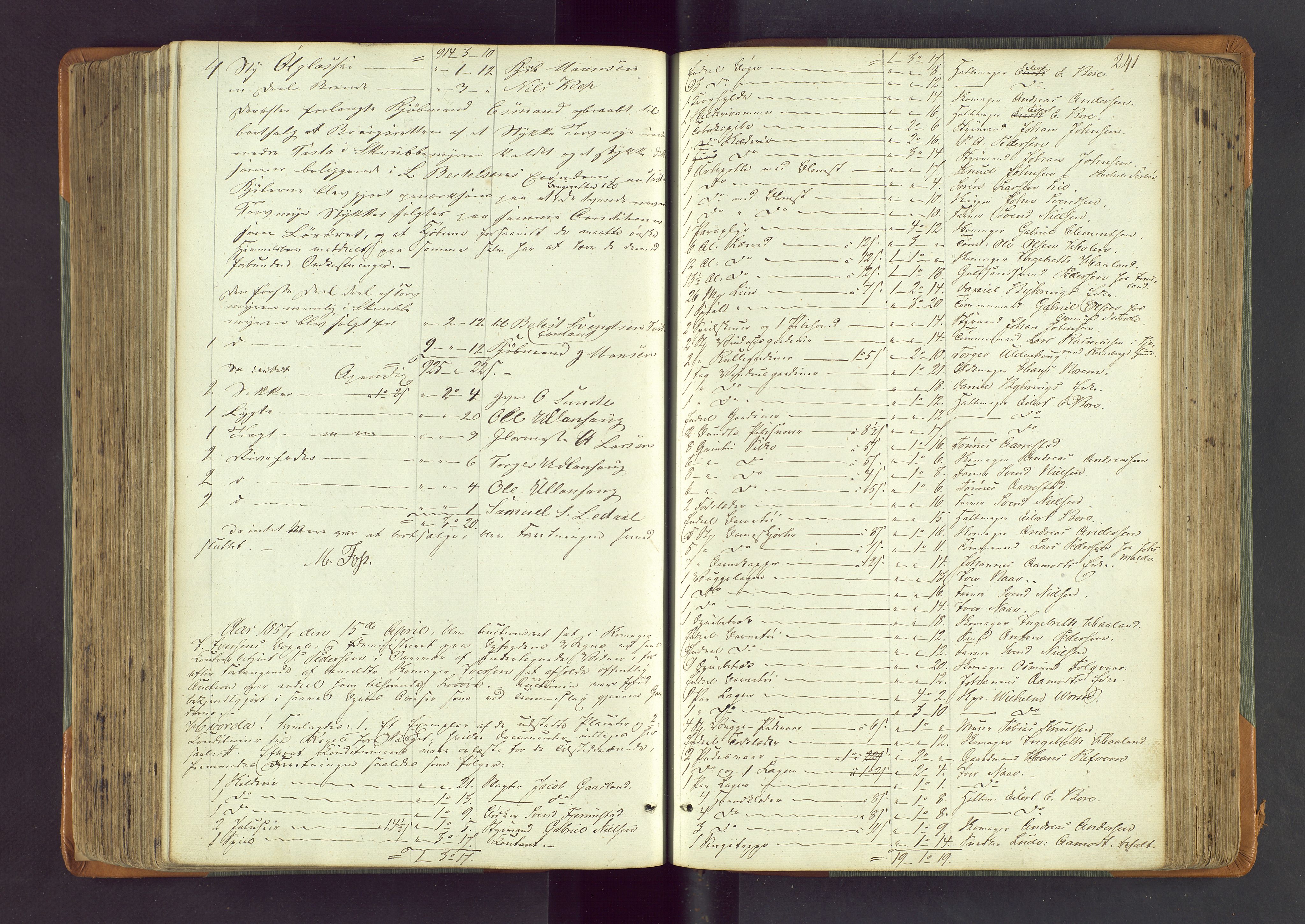Stavanger byfogd, AV/SAST-A-101408/001/5/50/503BA/L0002: Registreringsprotokoll, 1846-1864, p. 241